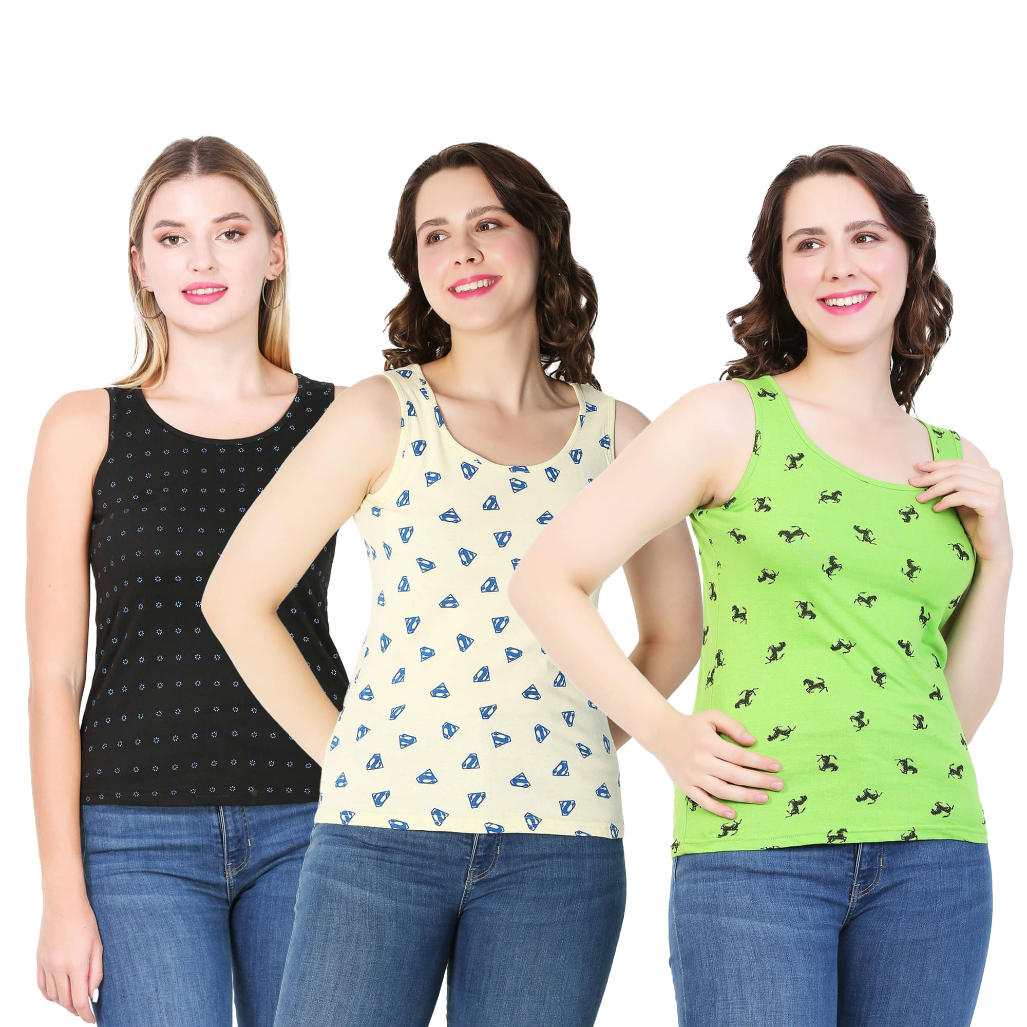 Myo Women's Cotton Tank Top ( Multi Color )     			Myo Women's Cotton Tank Top ( Multi Color )