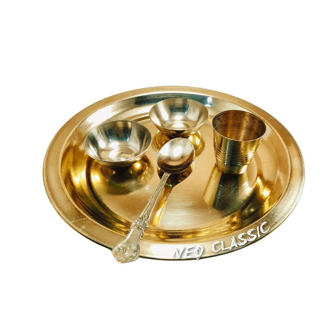     			NEO CLASSIC Brass Bhog Thali Set – 5 Pieces(6 INCH )