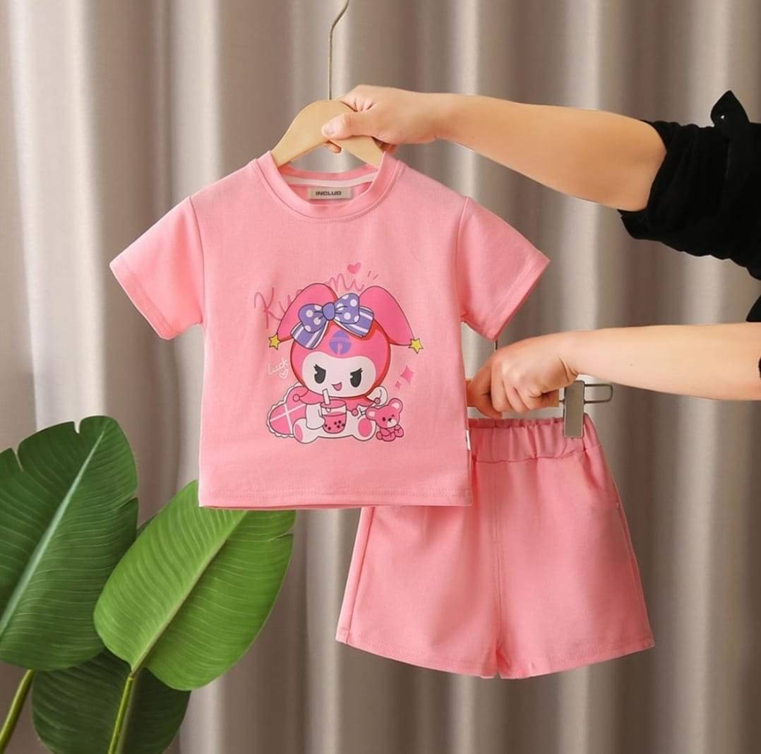 NIMISHAGARMENTS Pack of 1 Baby Girls 100% Cotton T-shirt & Shorts ( Pink ) NIMISHAGARMENTS Pack of 1 Baby Girls 100% Cotton T-shirt & Shorts ( Pink )