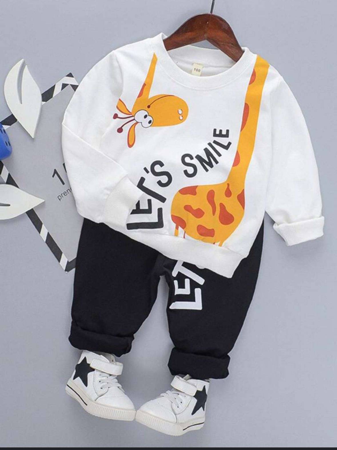     			NIMISHAGARMENTS Pack of 1 Baby Boys Cotton T-Shirt & Pants Set ( White )