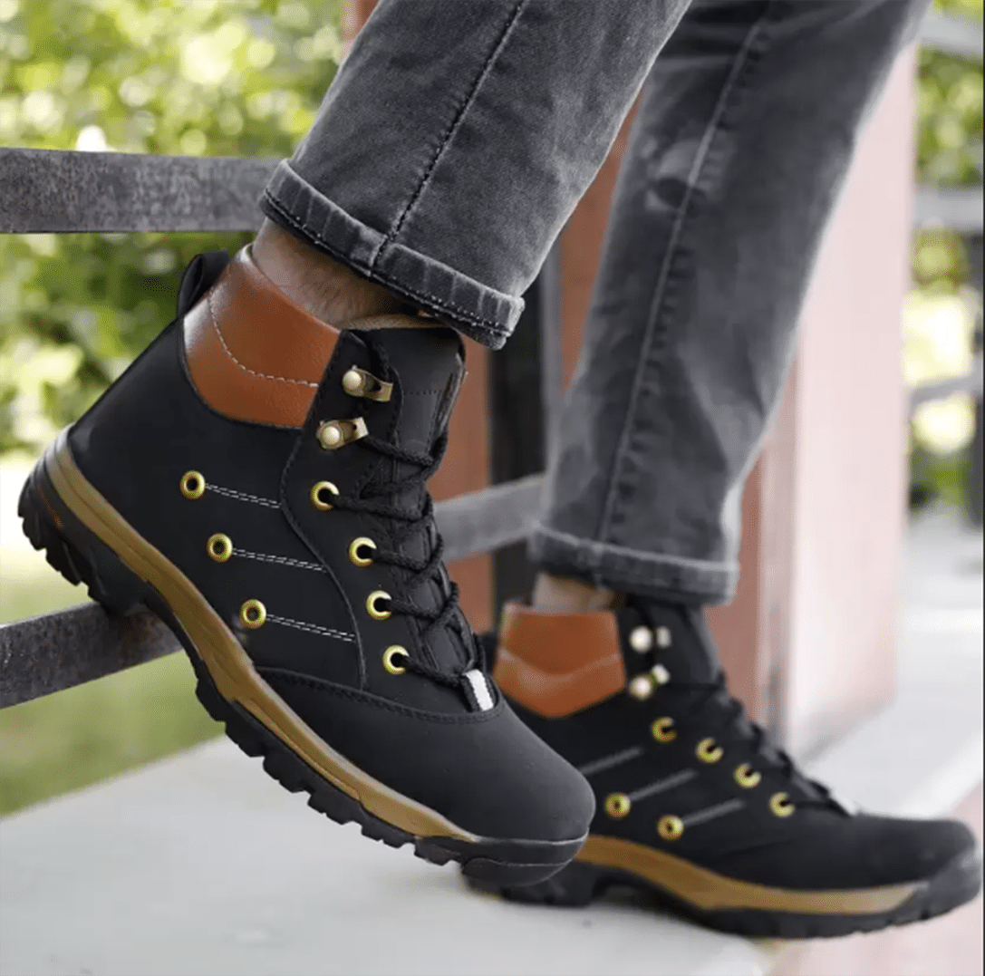     			Neakser Black Men's Casual Boots