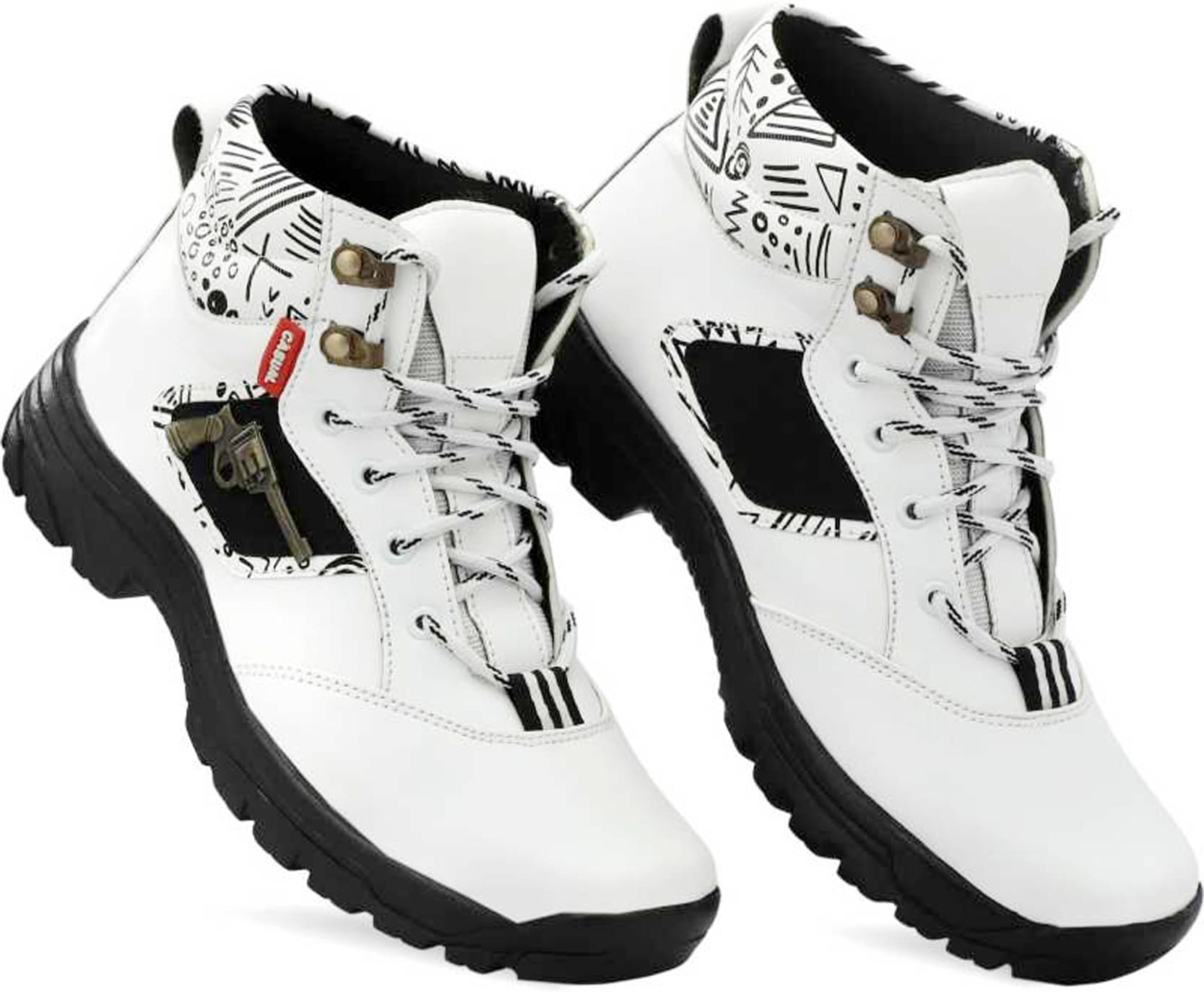     			Neakser White Men's Casual Boots