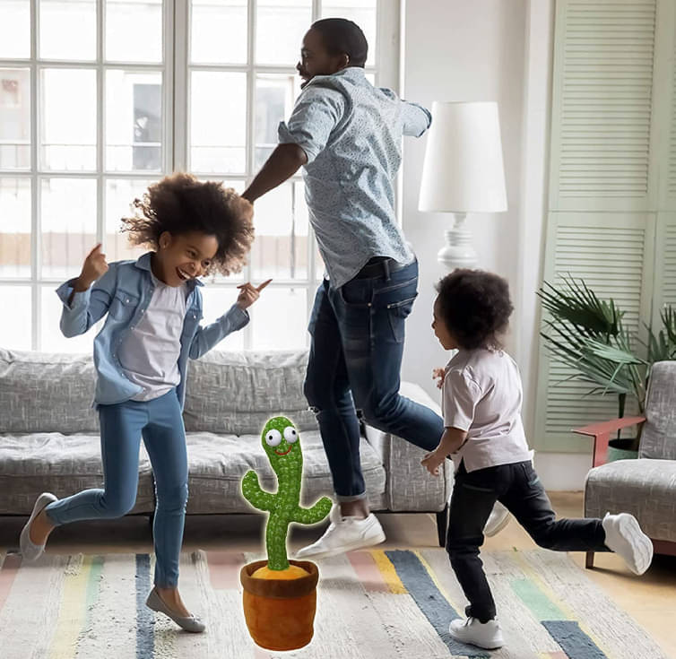     			Rechargeable Dancing Cactus Toy – Interactive Singing & Talking Plush Toy for Kids with Fun Lights, Recording & Repeating Function, USB Cable Included – Ideal Educational & Entertaining Gift