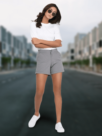     			Rigo Polyester Skorts - Grey Single