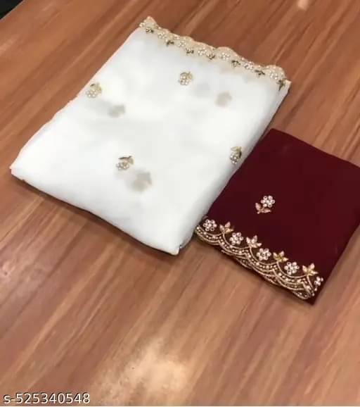 SHIRODHARI Chanderi Embellished Ilkal Saree With Unstitched Blouse Piece ( White )     			SHIRODHARI Chanderi Embellished Ilkal Saree With Unstitched Blouse Piece ( White )