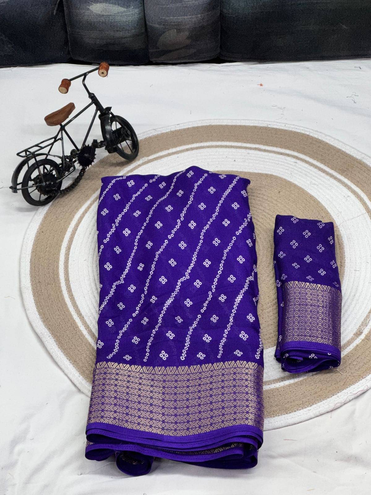    			SHIRODHARI Cotton Silk Printed Ilkal Saree With Unstitched Blouse Piece ( Purple )