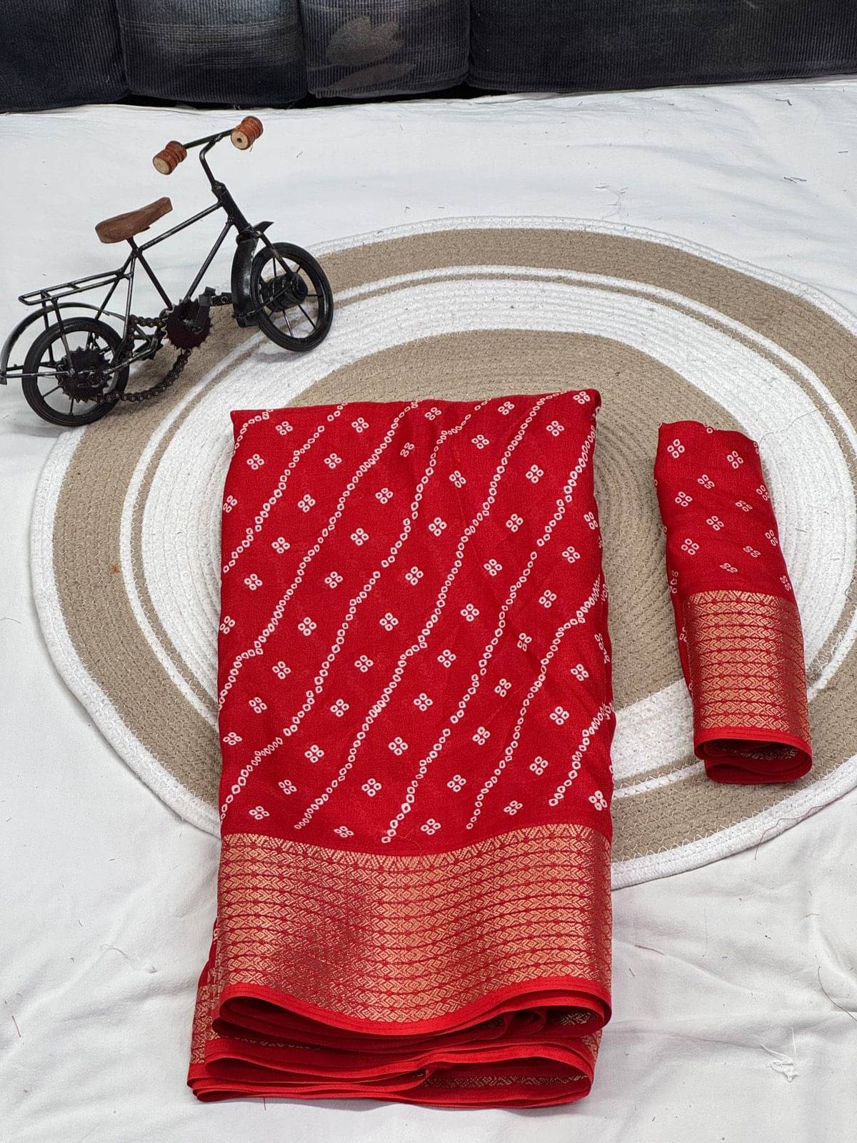     			SHIRODHARI Cotton Silk Printed Ilkal Saree With Unstitched Blouse Piece ( Red )