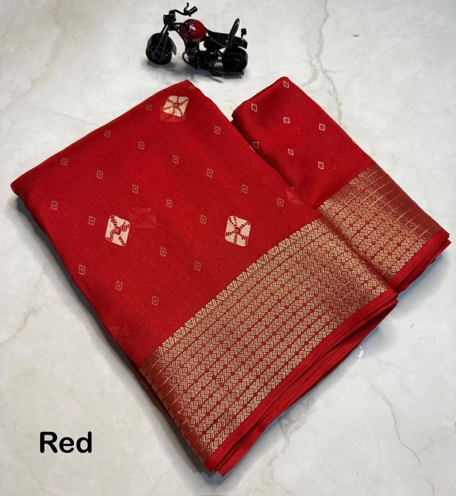     			SHIRODHARI Cotton Silk Printed Ilkal Saree With Unstitched Blouse Piece ( Red )