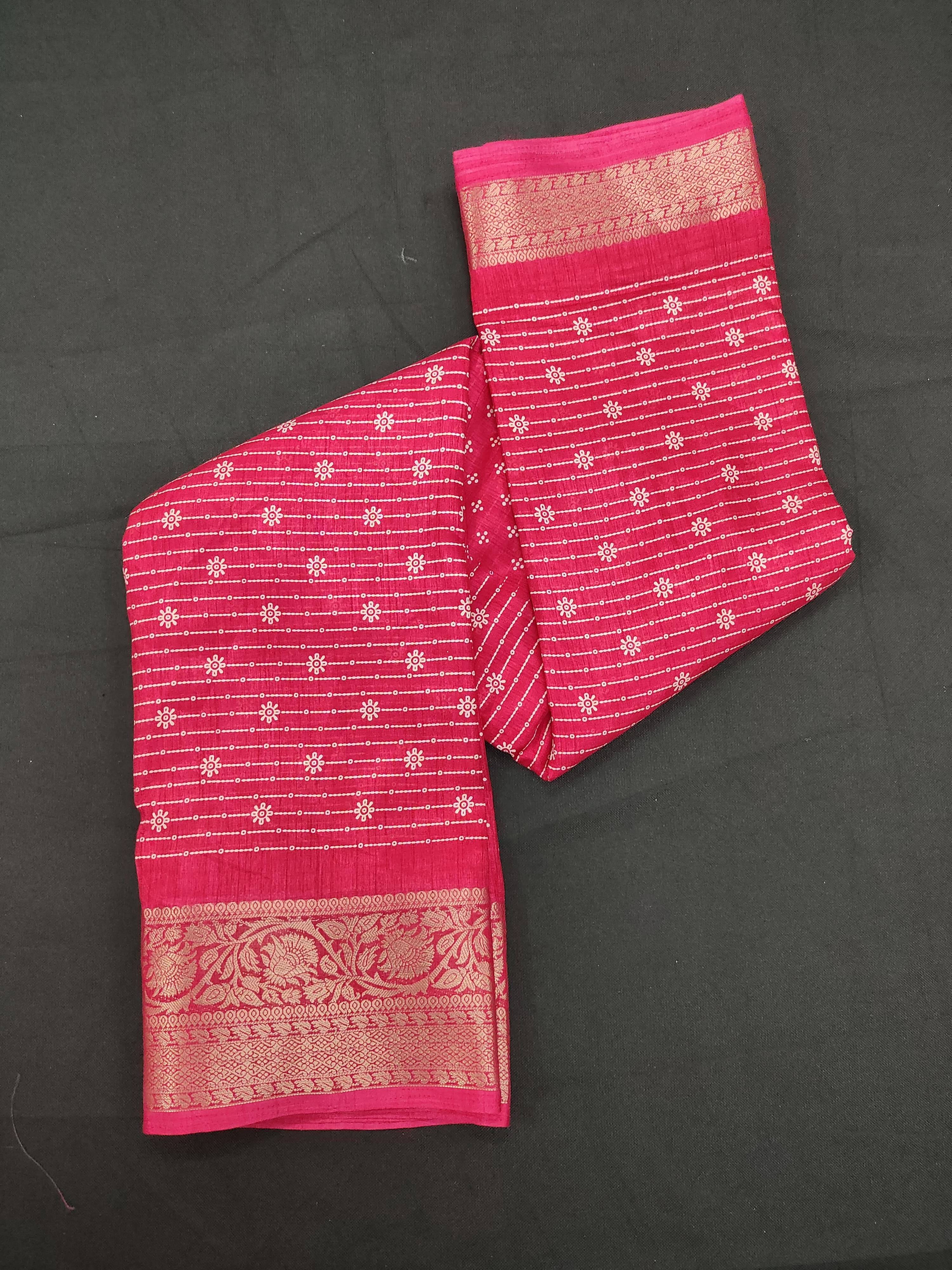     			SHIRODHARI Silk Blend Printed Ilkal Saree With Unstitched Blouse Piece ( Multicolor )