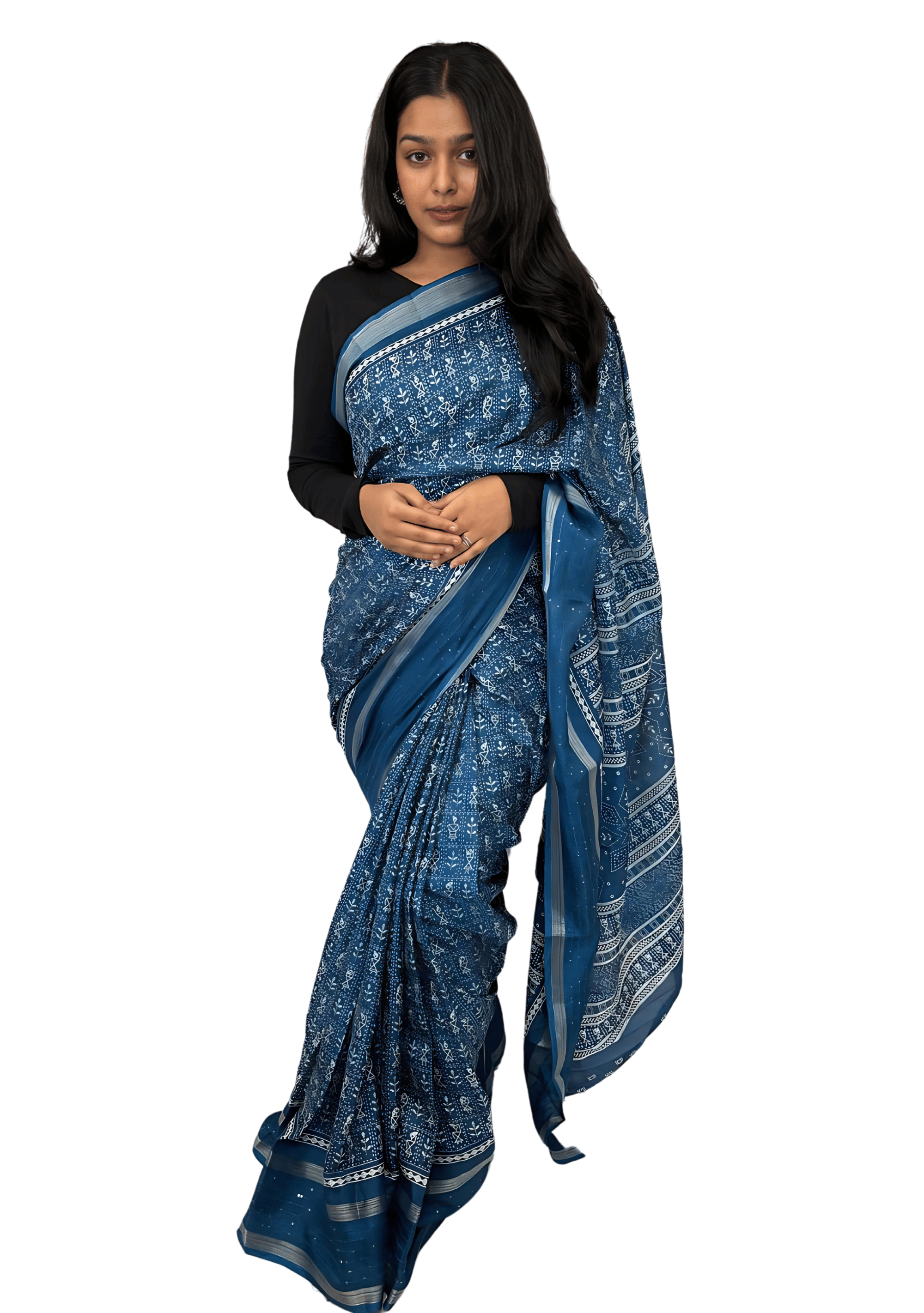     			SHIRODHARI Silk Blend Printed Ilkal Saree With Unstitched Blouse Piece ( Teal )