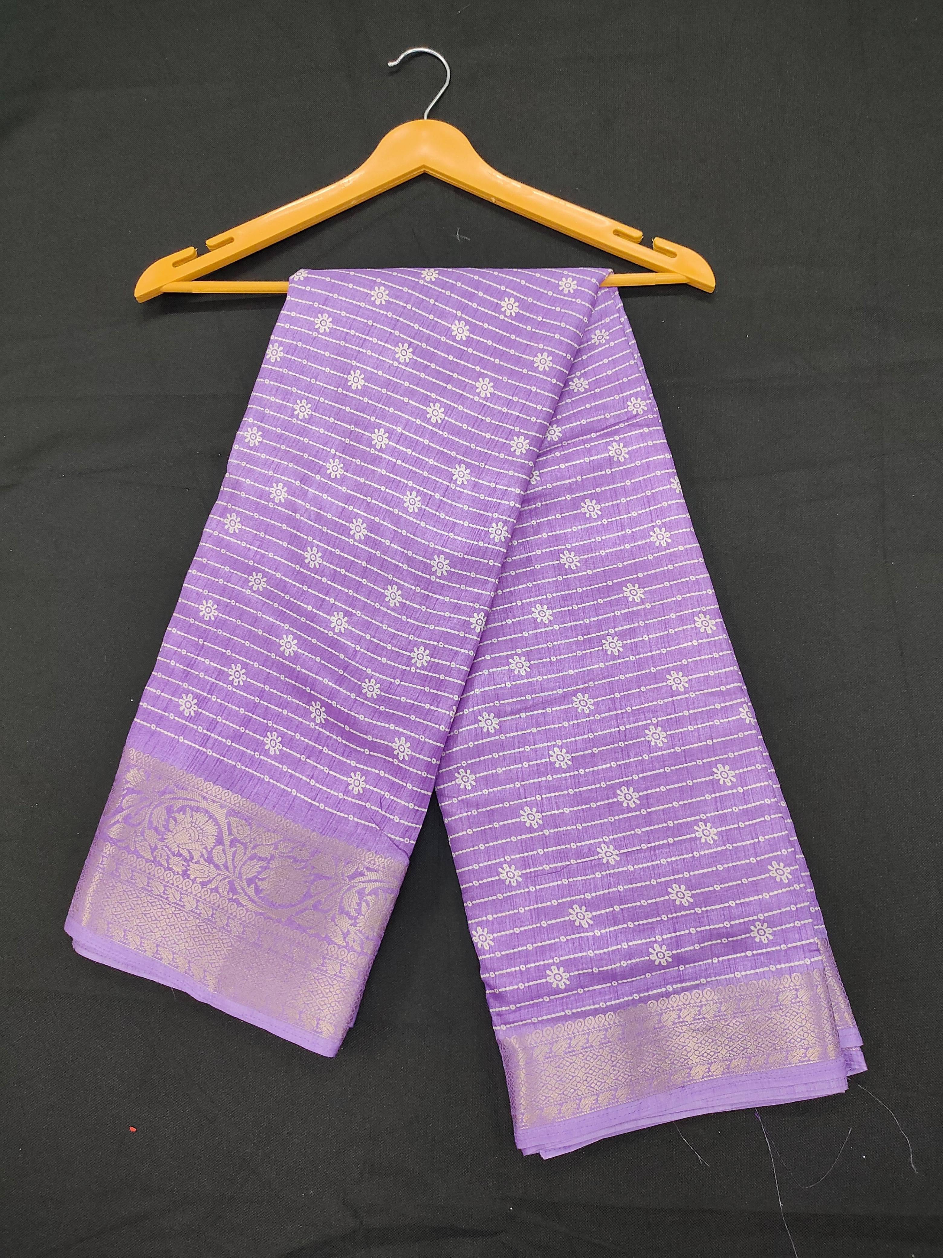 SHIRODHARI Silk Blend Printed Ilkal Saree With Unstitched Blouse Piece ( Purple ) SHIRODHARI Silk Blend Printed Ilkal Saree With Unstitched Blouse Piece ( Purple )