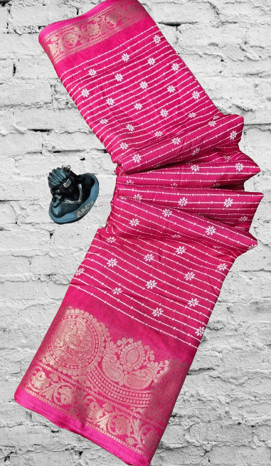     			SHIRODHARI Silk Blend Printed Ilkal Saree With Unstitched Blouse Piece ( Multicolor )