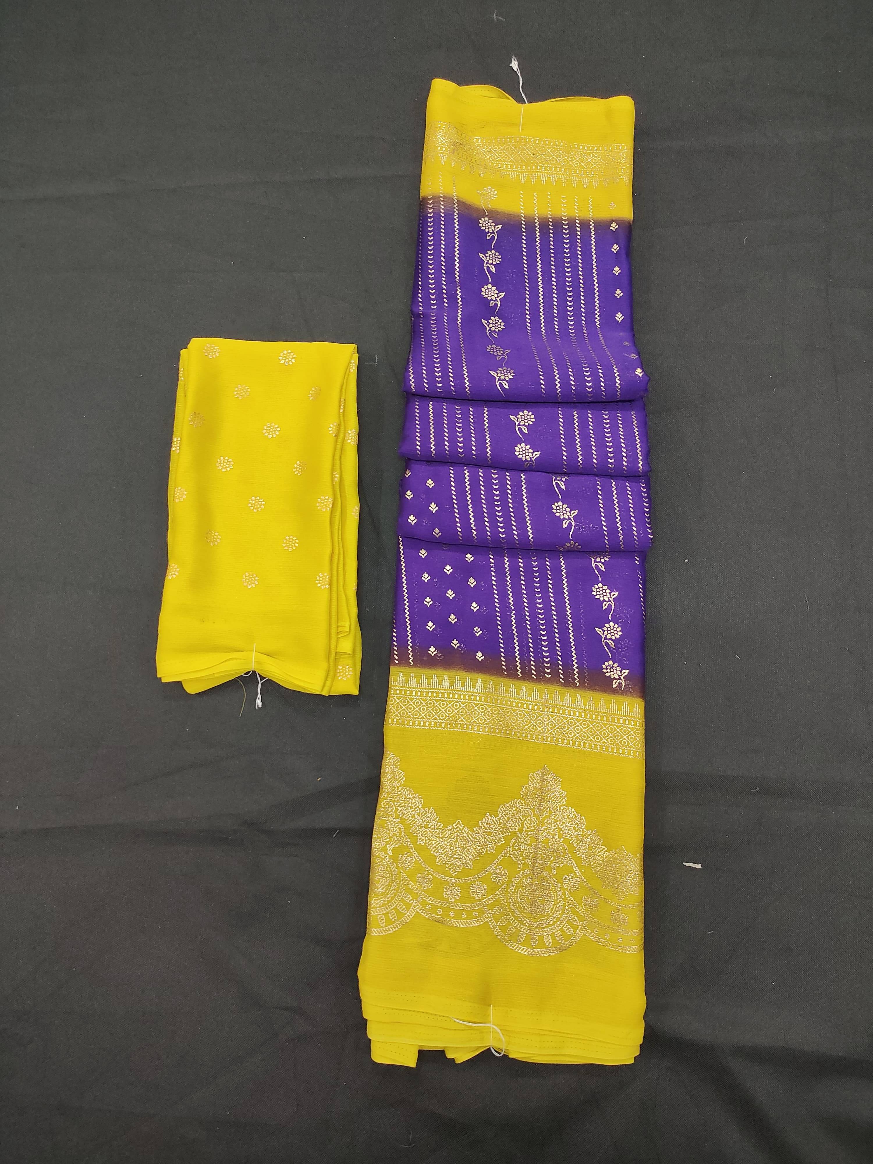     			SHIRODHARI Silk Blend Printed Ilkal Saree With Unstitched Blouse Piece ( Purple )