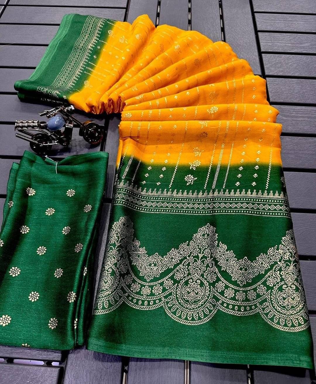 SHIRODHARI Silk Blend Printed Ilkal Saree With Unstitched Blouse Piece ( Orange ) SHIRODHARI Silk Blend Printed Ilkal Saree With Unstitched Blouse Piece ( Orange )