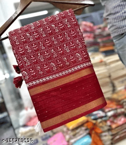 SHIRODHARI Silk Blend Printed Ilkal Saree With Unstitched Blouse Piece ( Maroon ) SHIRODHARI Silk Blend Printed Ilkal Saree With Unstitched Blouse Piece ( Maroon )