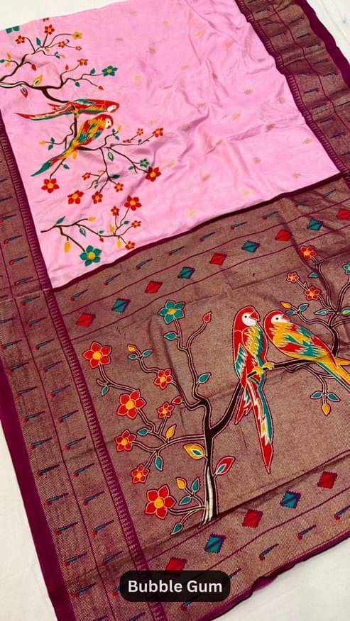 SHIRODHARI Silk Blend Printed Ilkal Saree With Unstitched Blouse Piece ( Pink ) SHIRODHARI Silk Blend Printed Ilkal Saree With Unstitched Blouse Piece ( Pink )