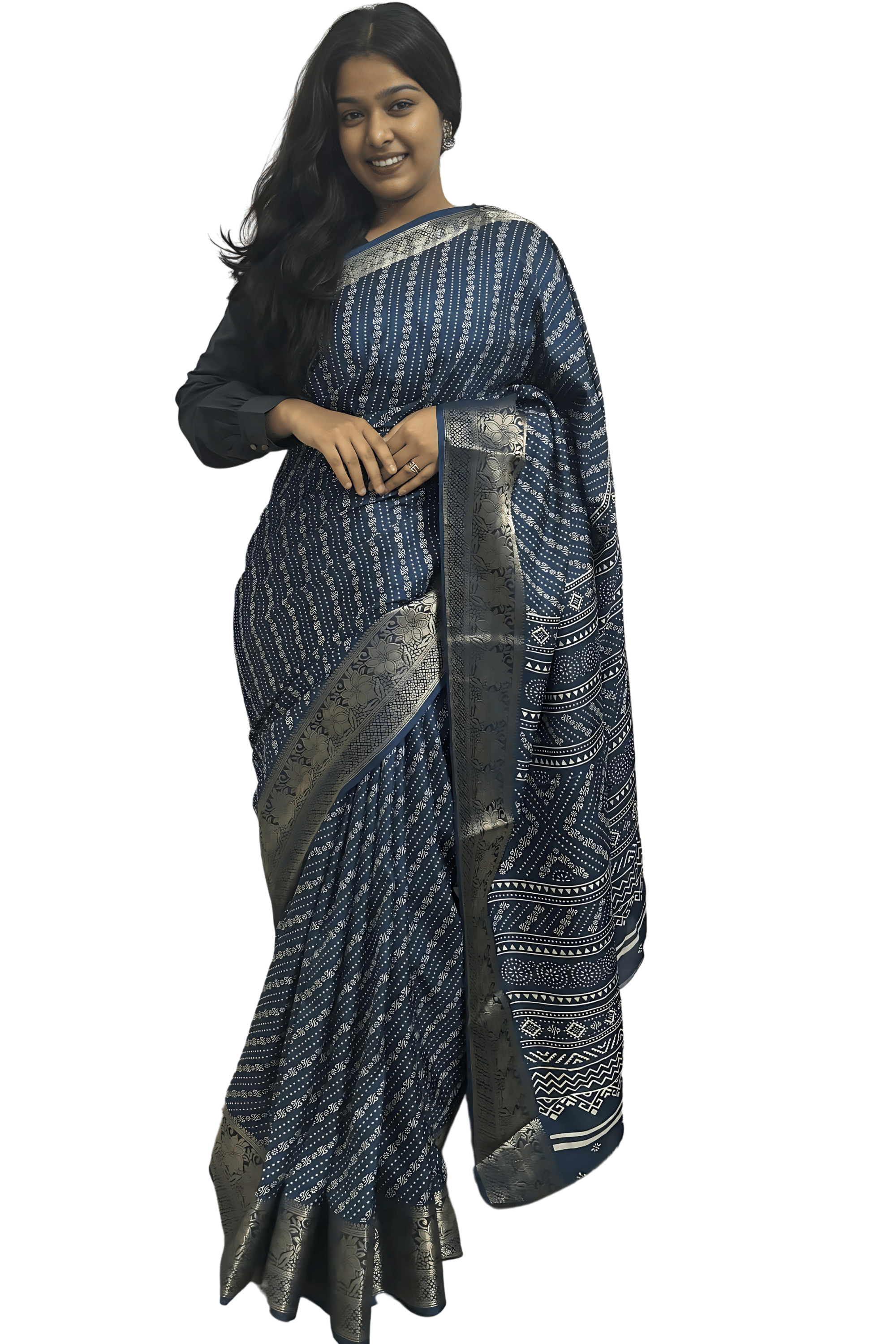     			SHIRODHARI Silk Blend Printed Ilkal Saree With Unstitched Blouse Piece ( Purple )