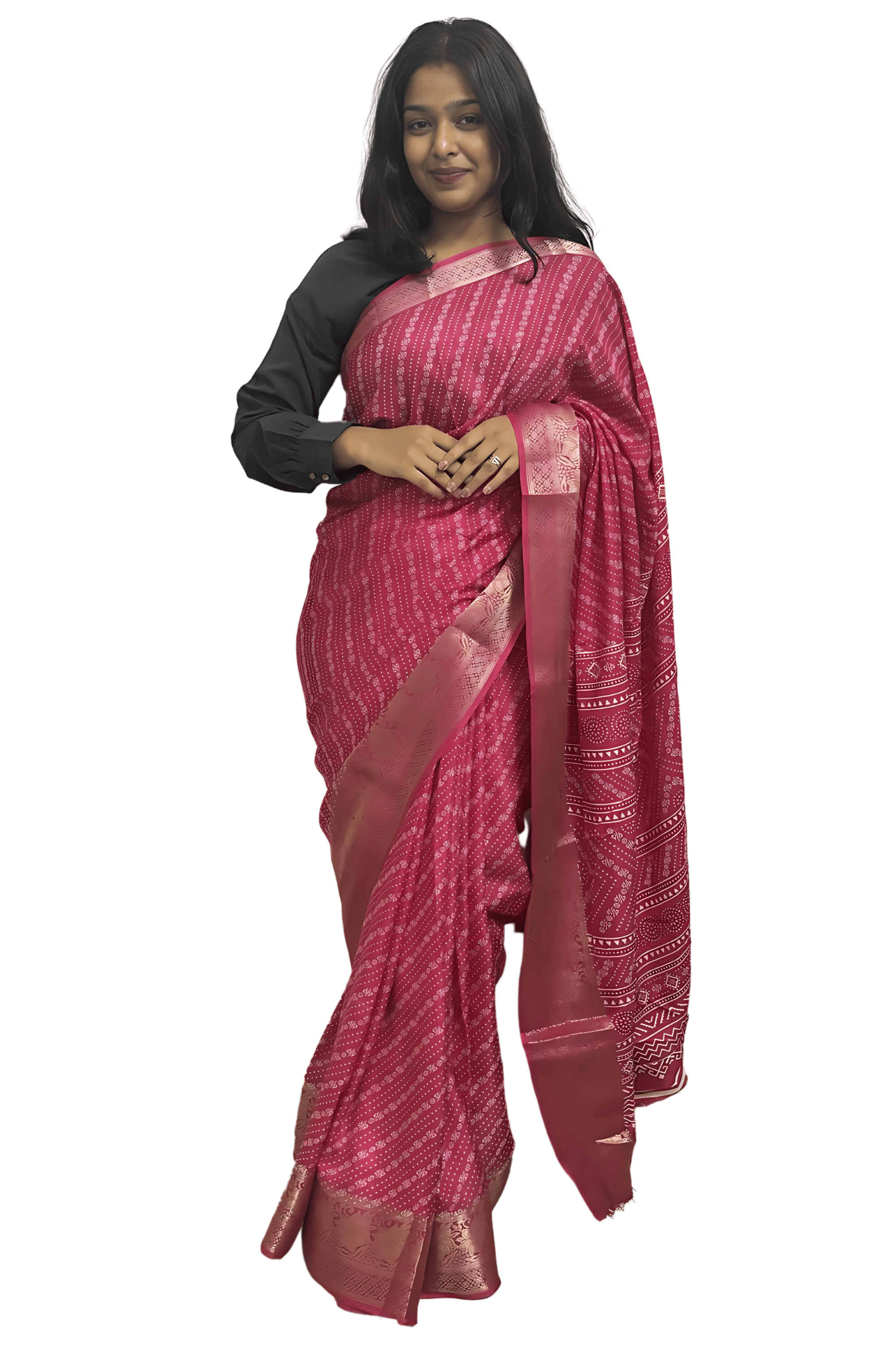     			SHIRODHARI Silk Blend Printed Ilkal Saree With Unstitched Blouse Piece ( Green )