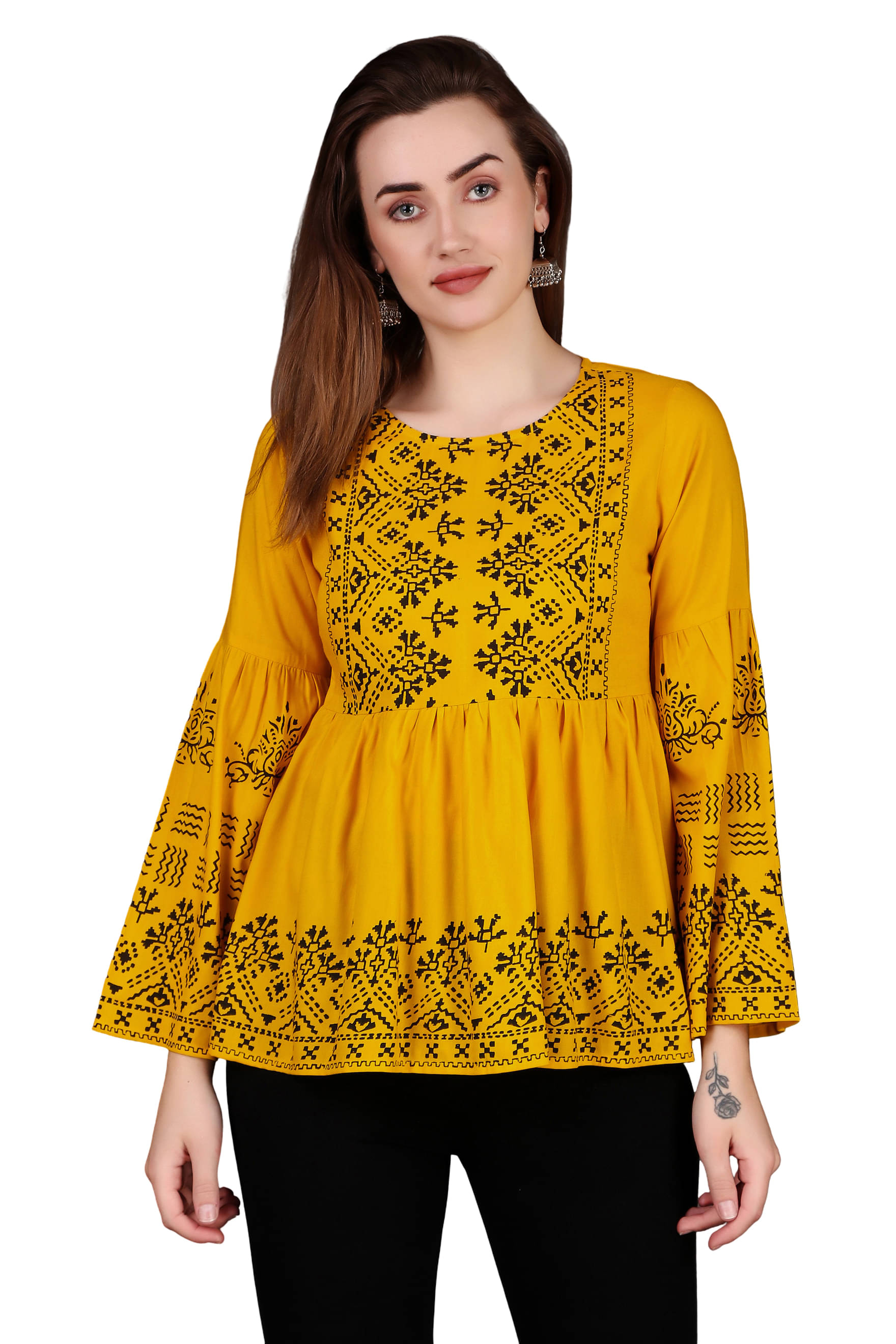 SMASUM Women's Rayon Regular Top ( Mustard ) SMASUM Women's Rayon Regular Top ( Mustard )