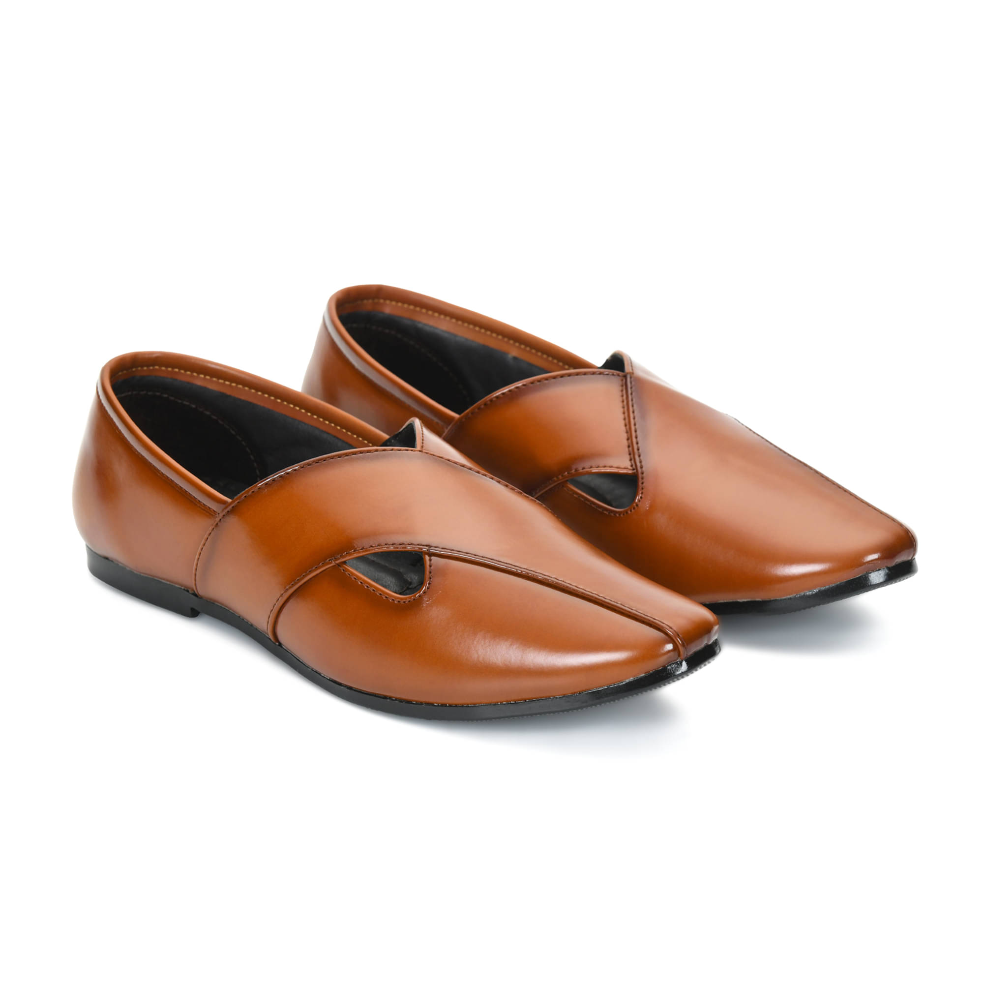    			STEPFOX Tan Men's Mojaris