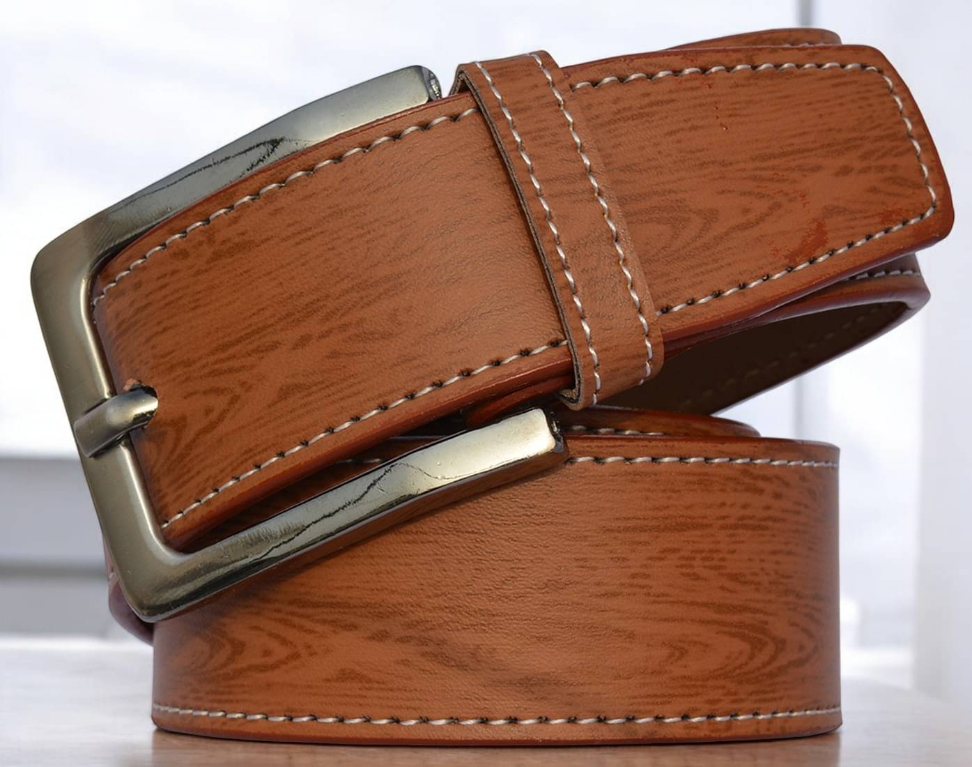     			SUNSHOPPING - Tan Synthetic Men's Formal Belt ( Pack of 1 )