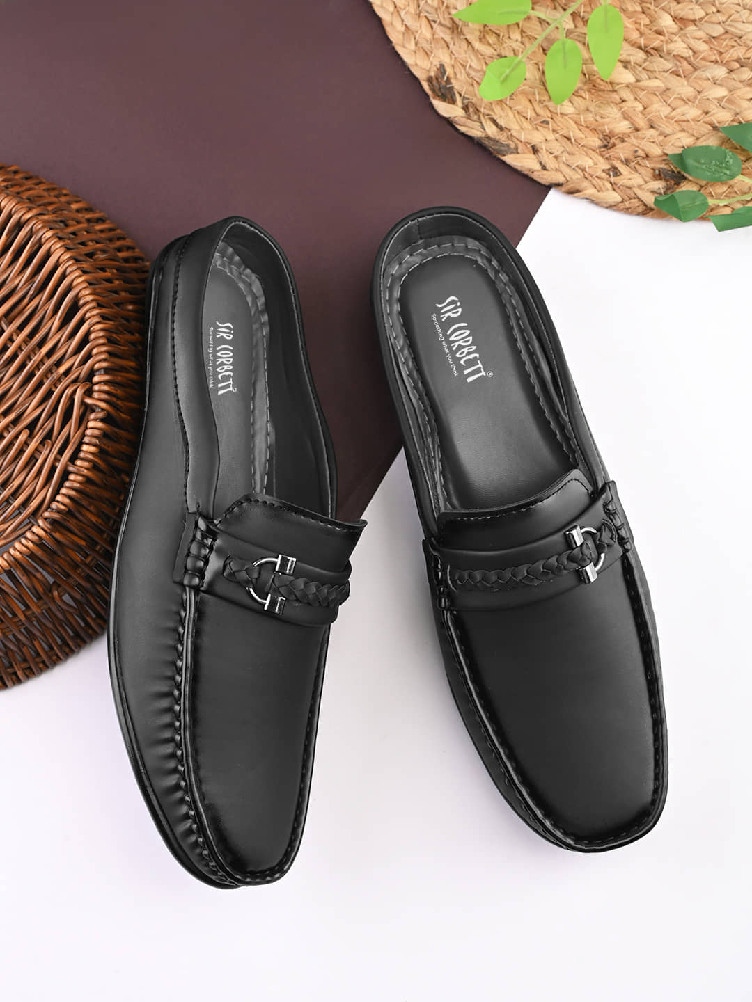 Sir Corbett Black Men's Slip on - Formal Shoes | Buy online on ZillyBuy