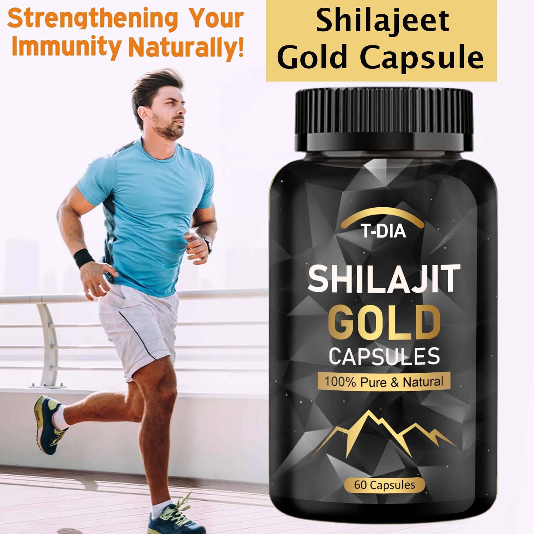     			T-DIA Shilajit Gold Capsules Enhances Energy Levels, Enhances Strength & Stamina, Detoxifies the Body, Extra Power Capsule