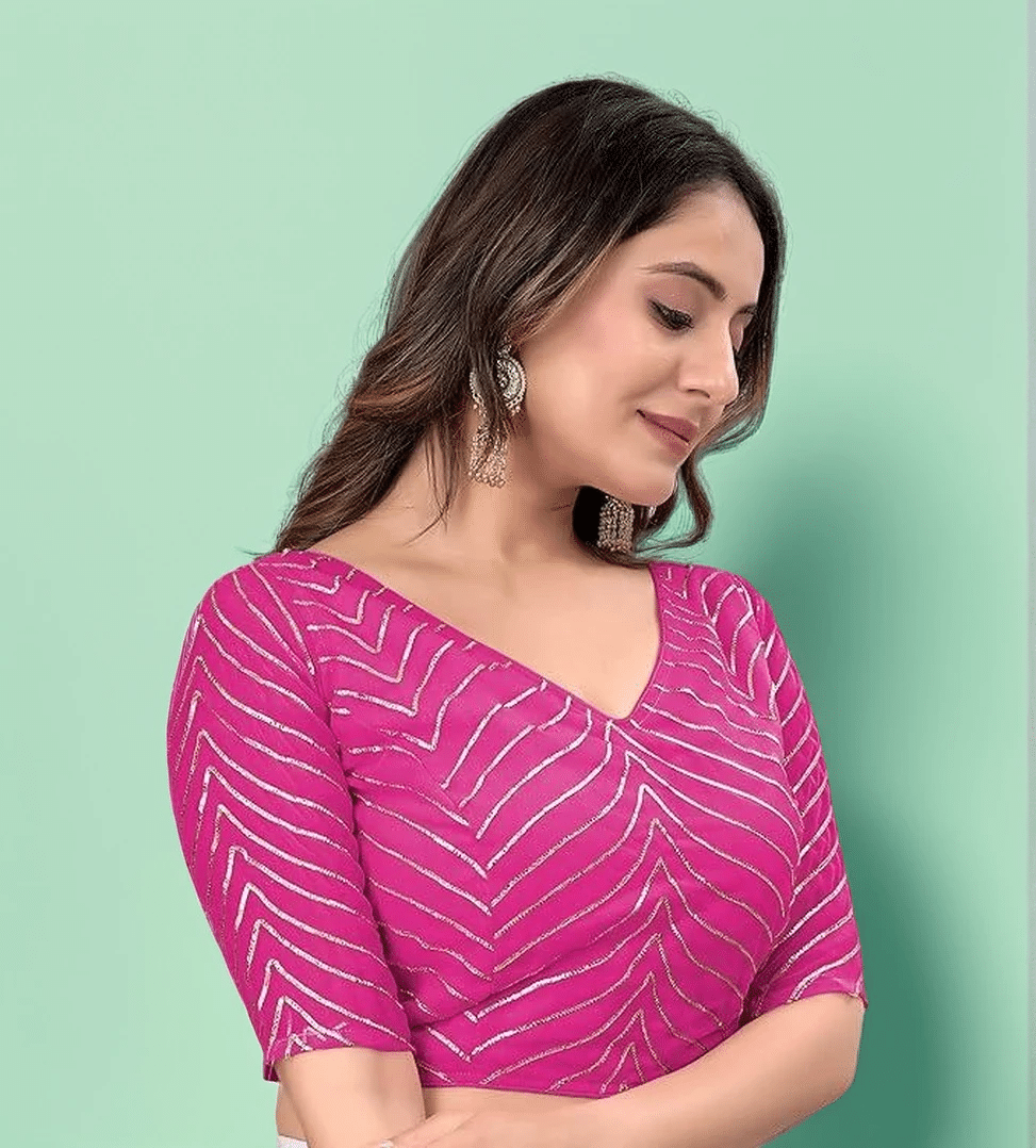     			Trandtide Pink Readymade with Pad Georgette Women's Blouse ( Pack of 1 )