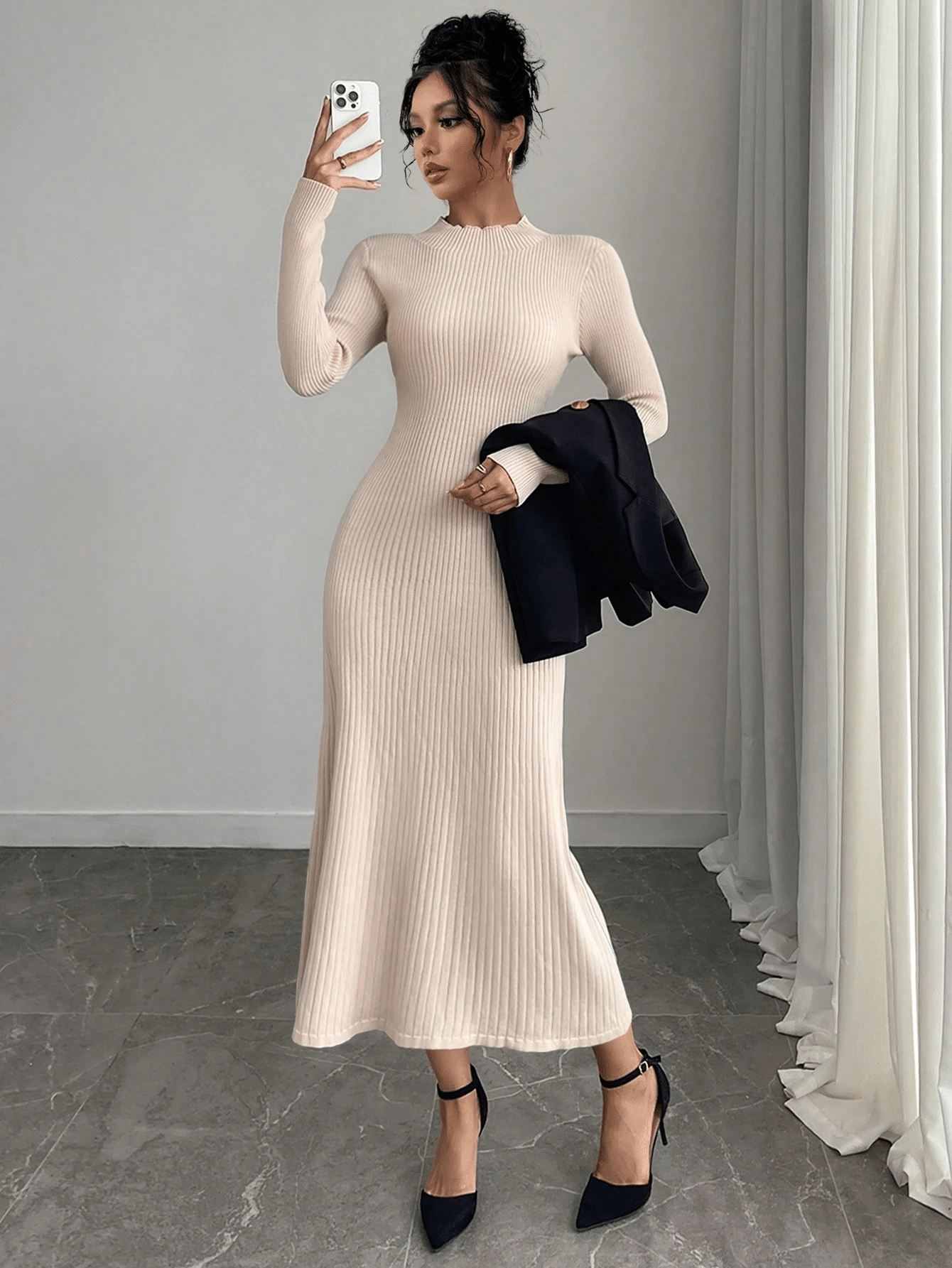 Traquila Women Lycra Solid Bodycon Dress ( Beige ) Traquila Women Lycra Solid Bodycon Dress ( Beige )