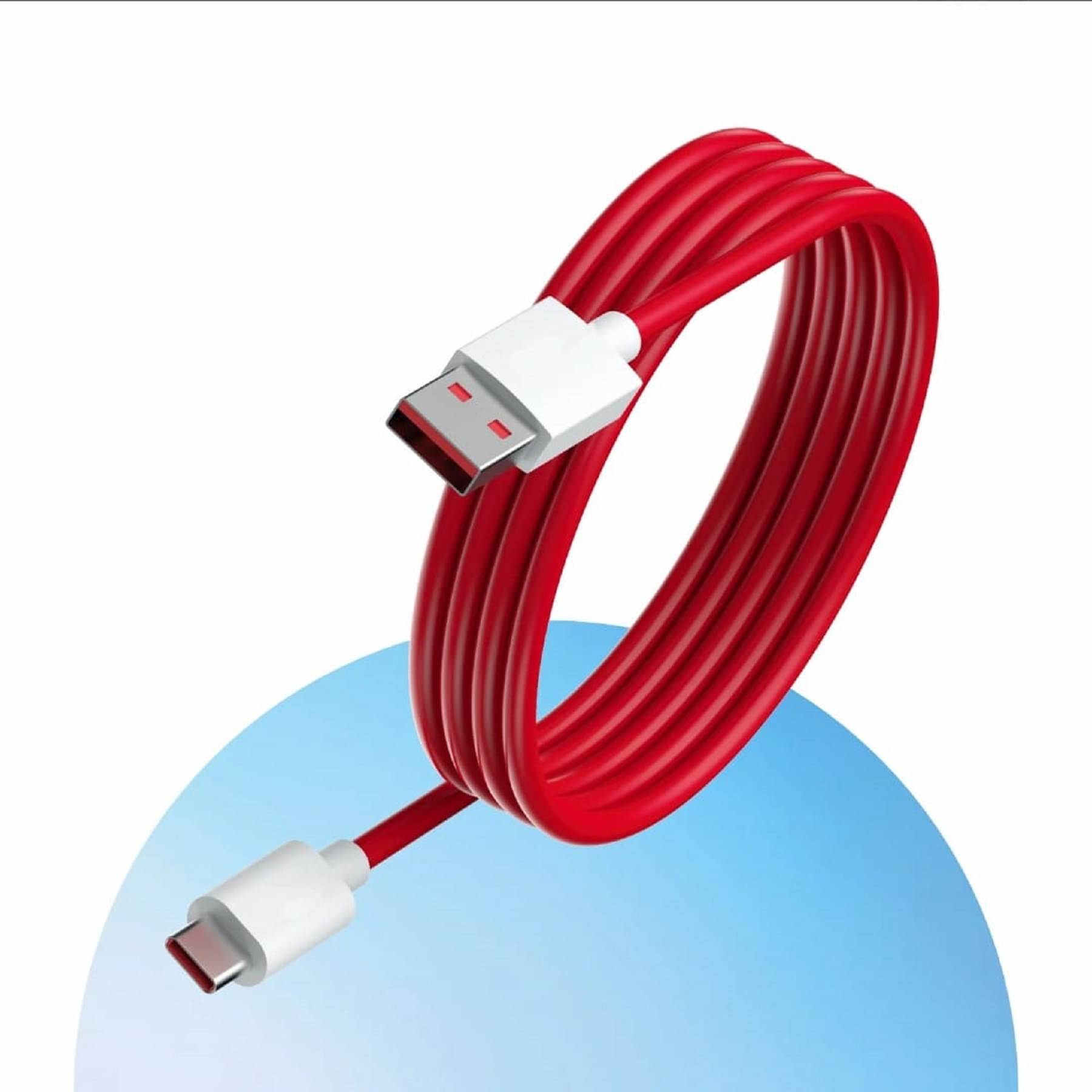     			UTRAX  65W USB to Type C Charging Cable with 5Amp Output, 480 mbps Data Sync, 1M Length, WARP//VOOC/DART/SUPERVOOC/SUPERDART CHARGER CABLE (Compatible with oppo, realme, narzo, oneplus,vivo,iqoo,samsung,motorola,mi,redmi,poco, Red, One Cable)