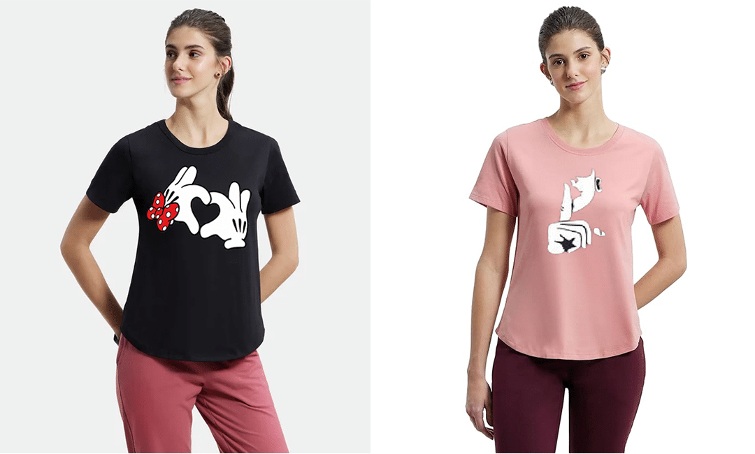     			Unicus Apparel Multi Color Polyester Lycra Tees - Pack of 2