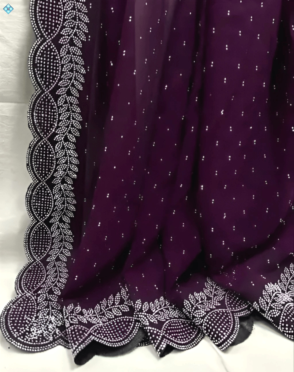 V FANCY Georgette Solid Kanjeevaram Sarees With Stitched Blouse ( Purple ) V FANCY Georgette Solid Kanjeevaram Sarees With Stitched Blouse ( Purple )