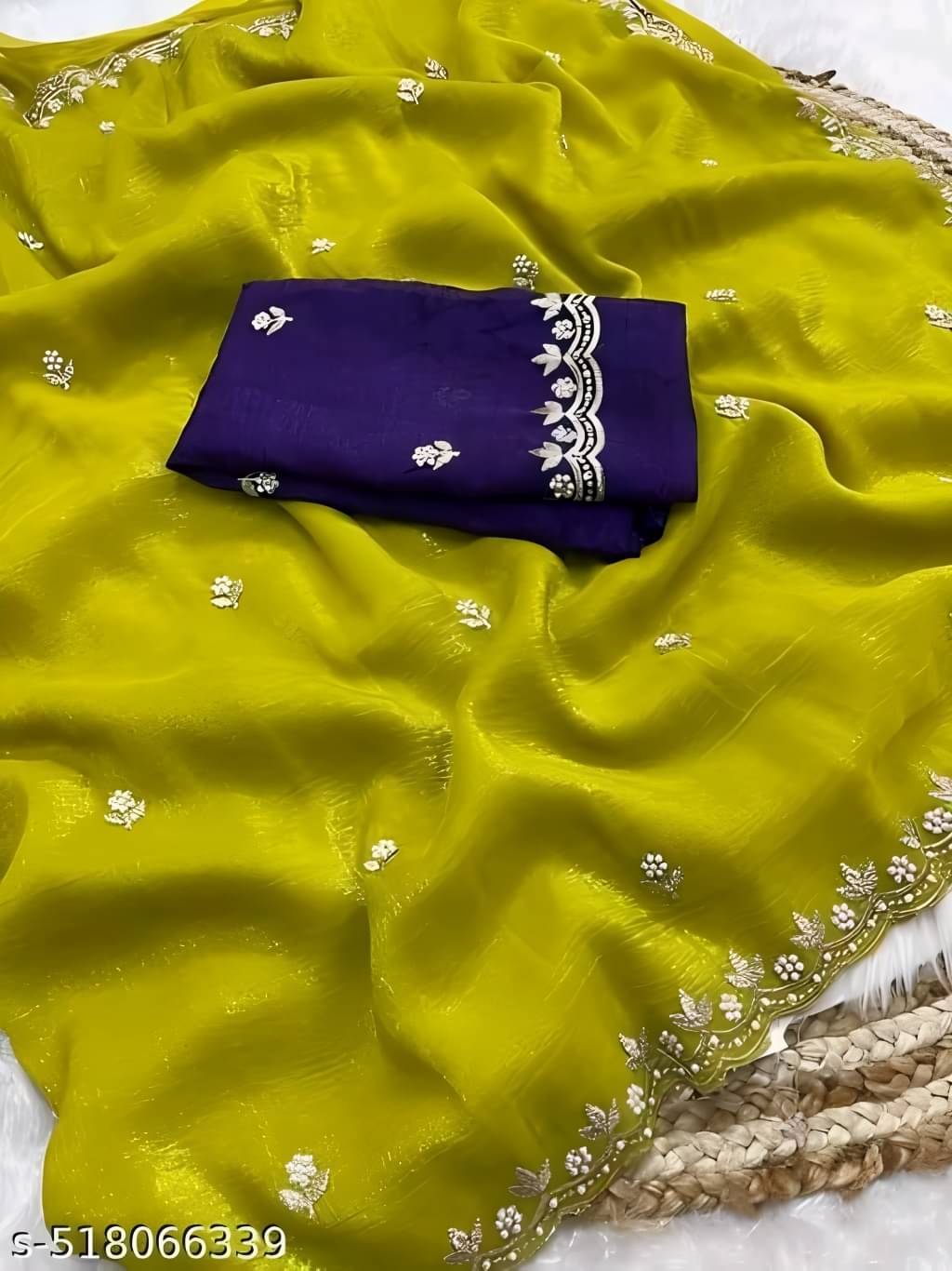 V FANCY Silk Embroidered Banarasi saree With Stitched Blouse ( Green ) V FANCY Silk Embroidered Banarasi saree With Stitched Blouse ( Green )