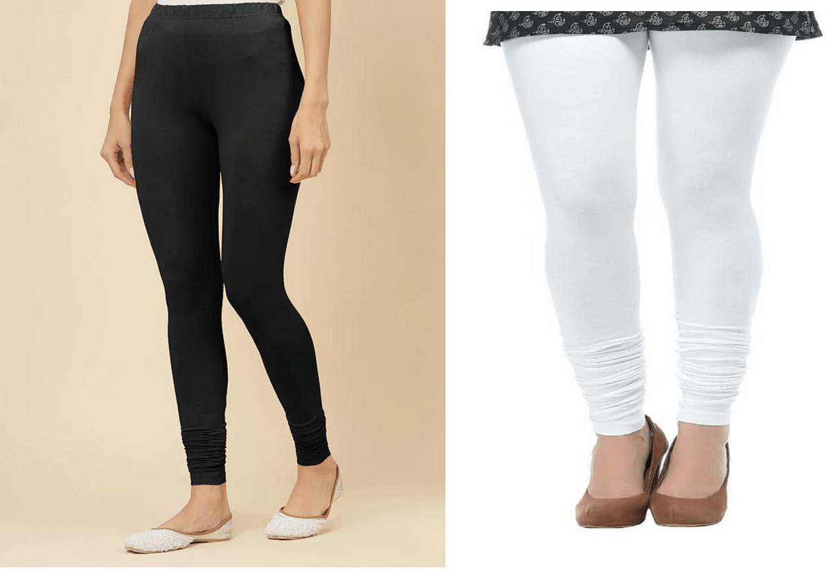     			VANIRIDDH Pack of 2 Cotton Women's Churidar ( Black,White )