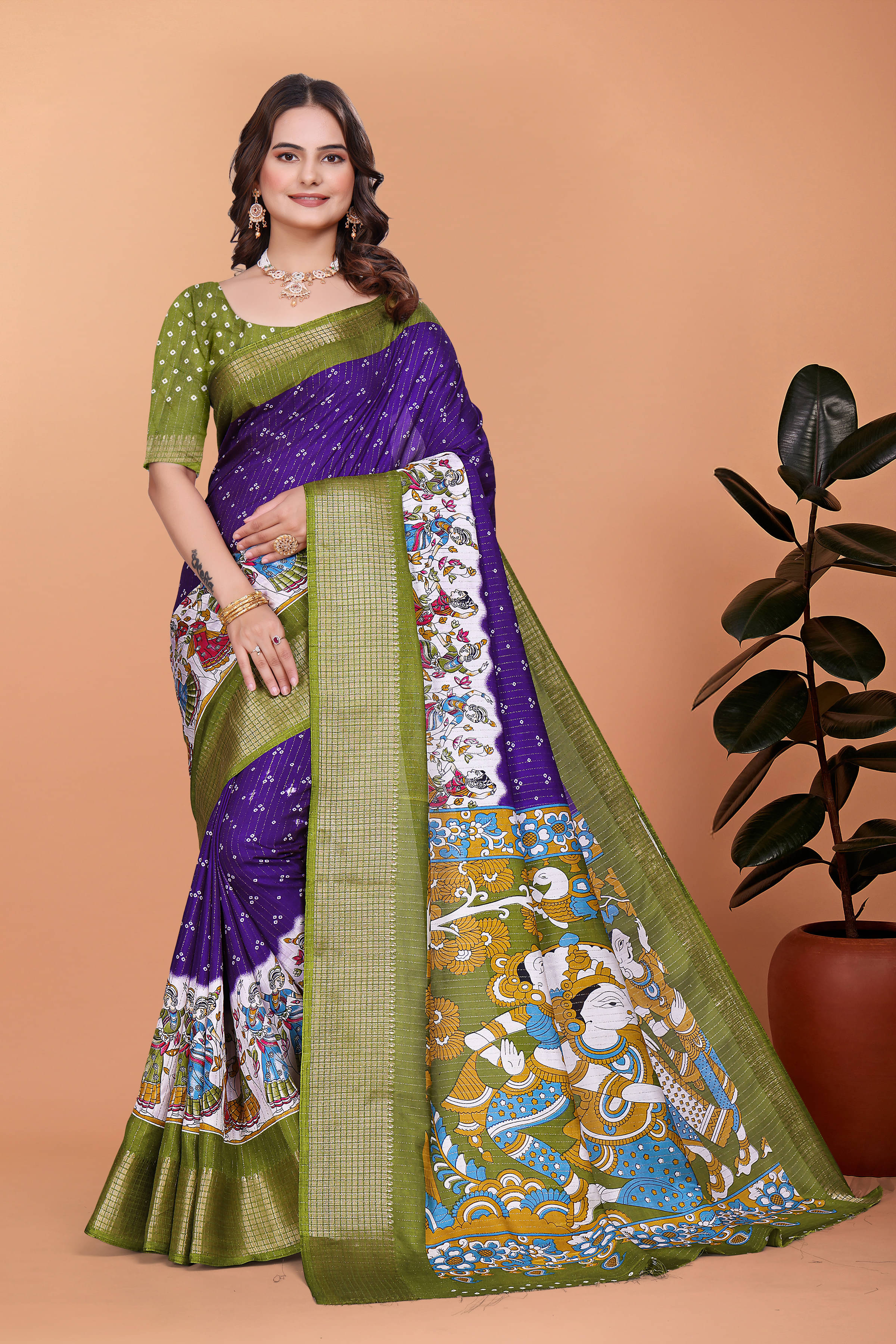 VS MALL Art Silk Self Design Kanjeevaram Sarees With Unstitched Blouse Piece ( Purple )     			VS MALL Art Silk Self Design Kanjeevaram Sarees With Unstitched Blouse Piece ( Purple )