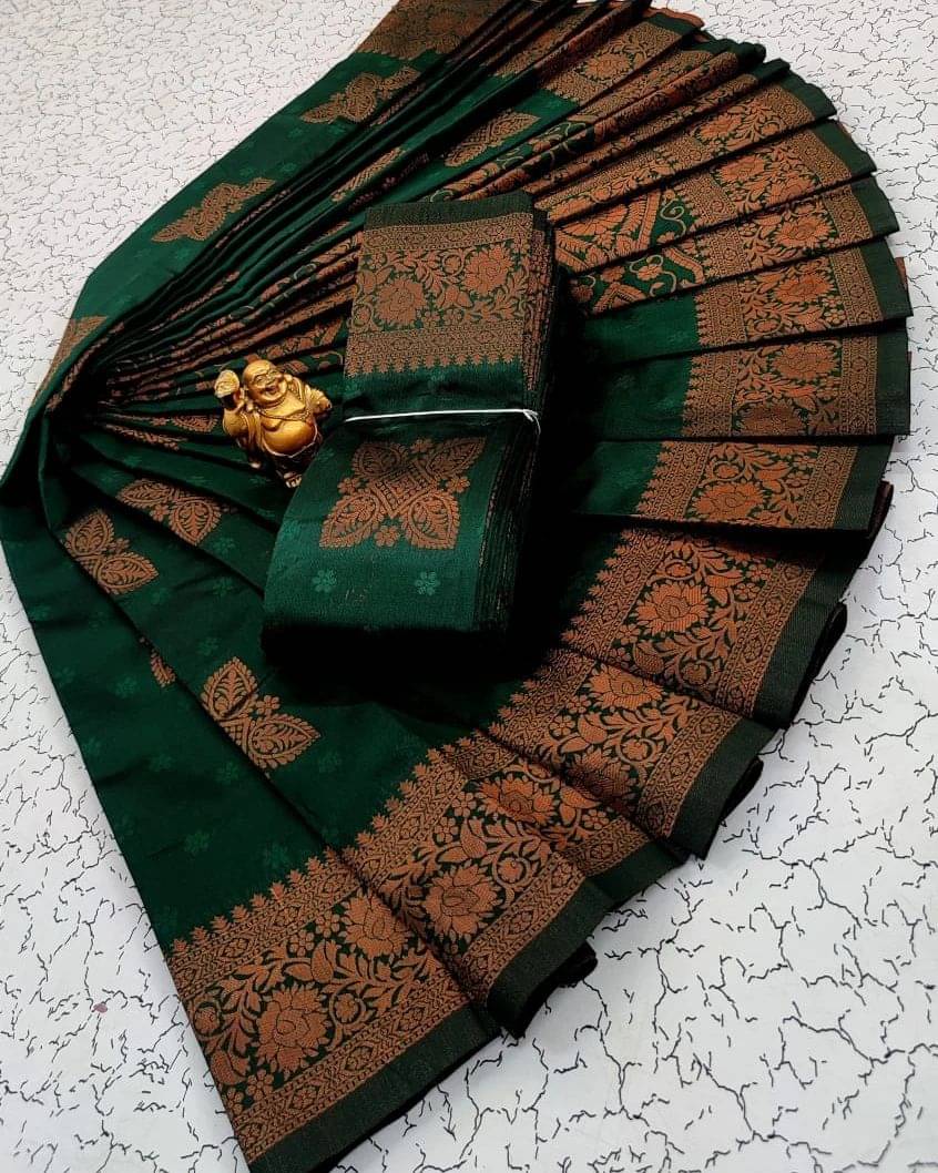 WOVEN STOCK Silk Self Design Banarasi saree With Unstitched Blouse Piece ( Green )     			WOVEN STOCK Silk Self Design Banarasi saree With Unstitched Blouse Piece ( Green )