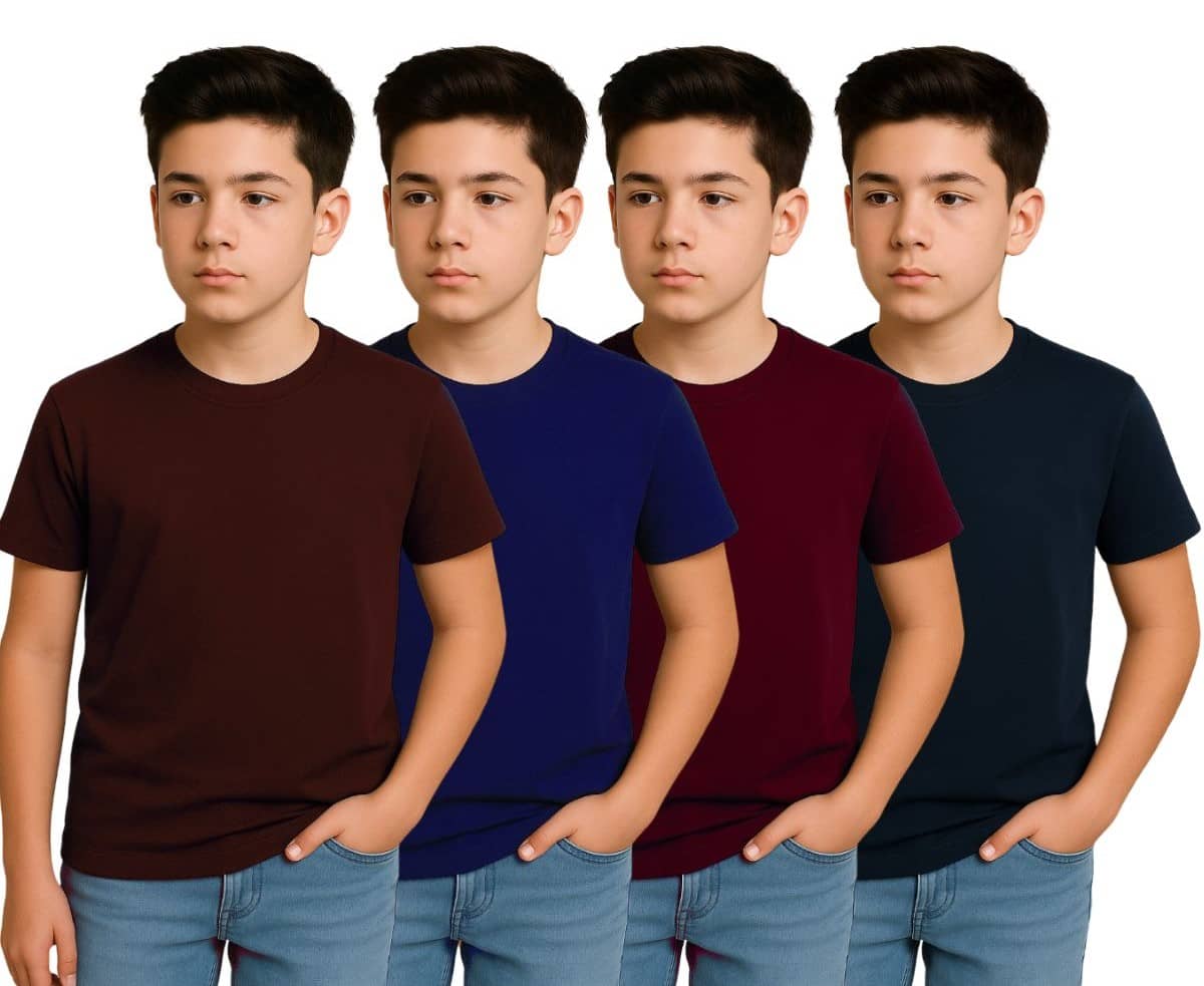 clael Pack of 4 Boys Polyester T-Shirt ( Multicolor 1 )