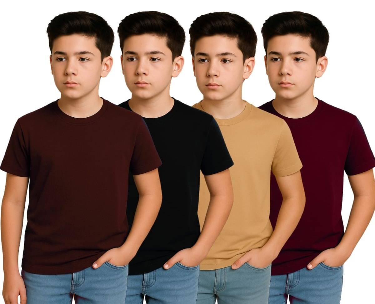     			clael Pack of 4 Boys Polyester T-Shirt ( Multicolor 10 )