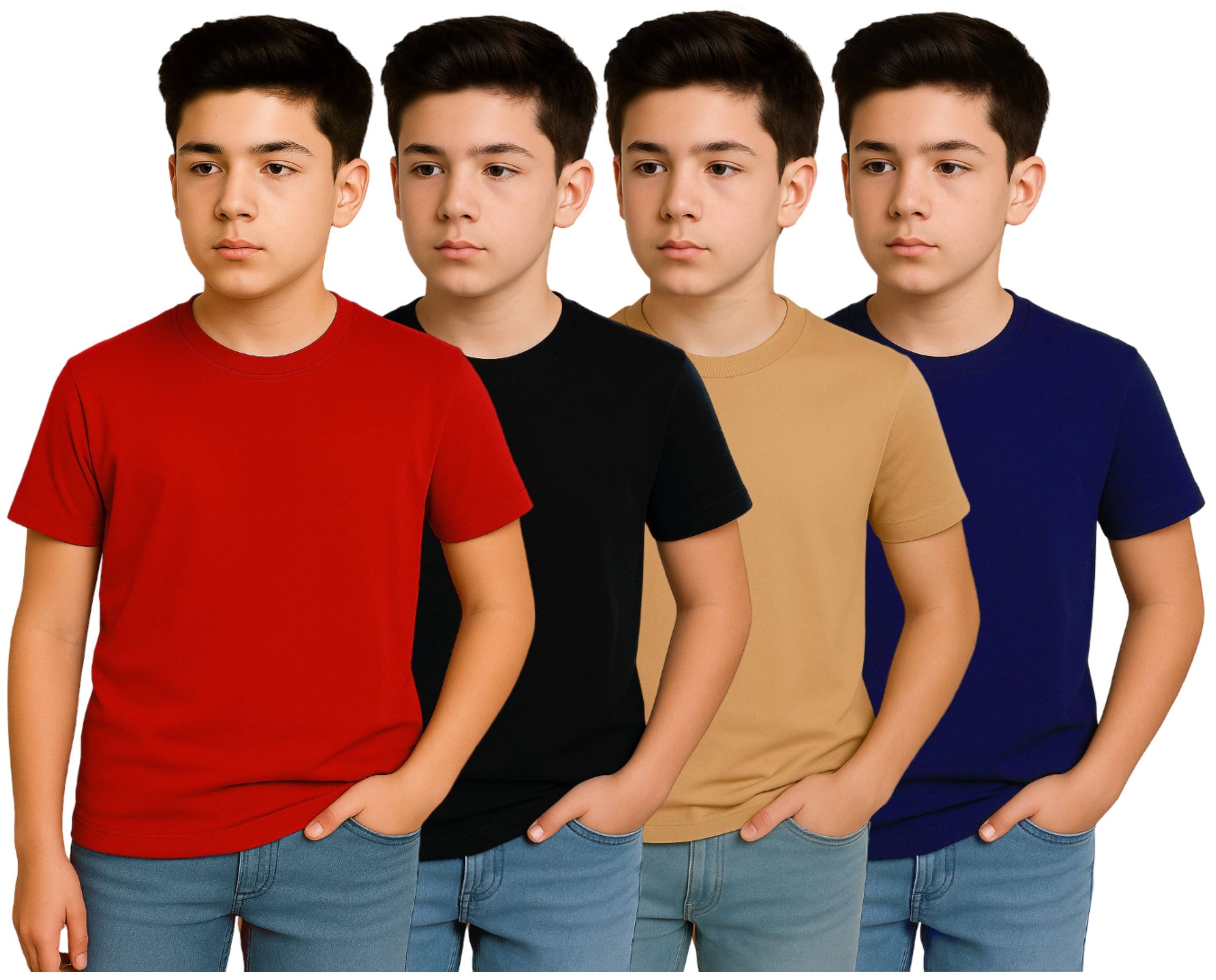     			clael Pack of 4 Boys Polyester T-Shirt ( Multicolor )