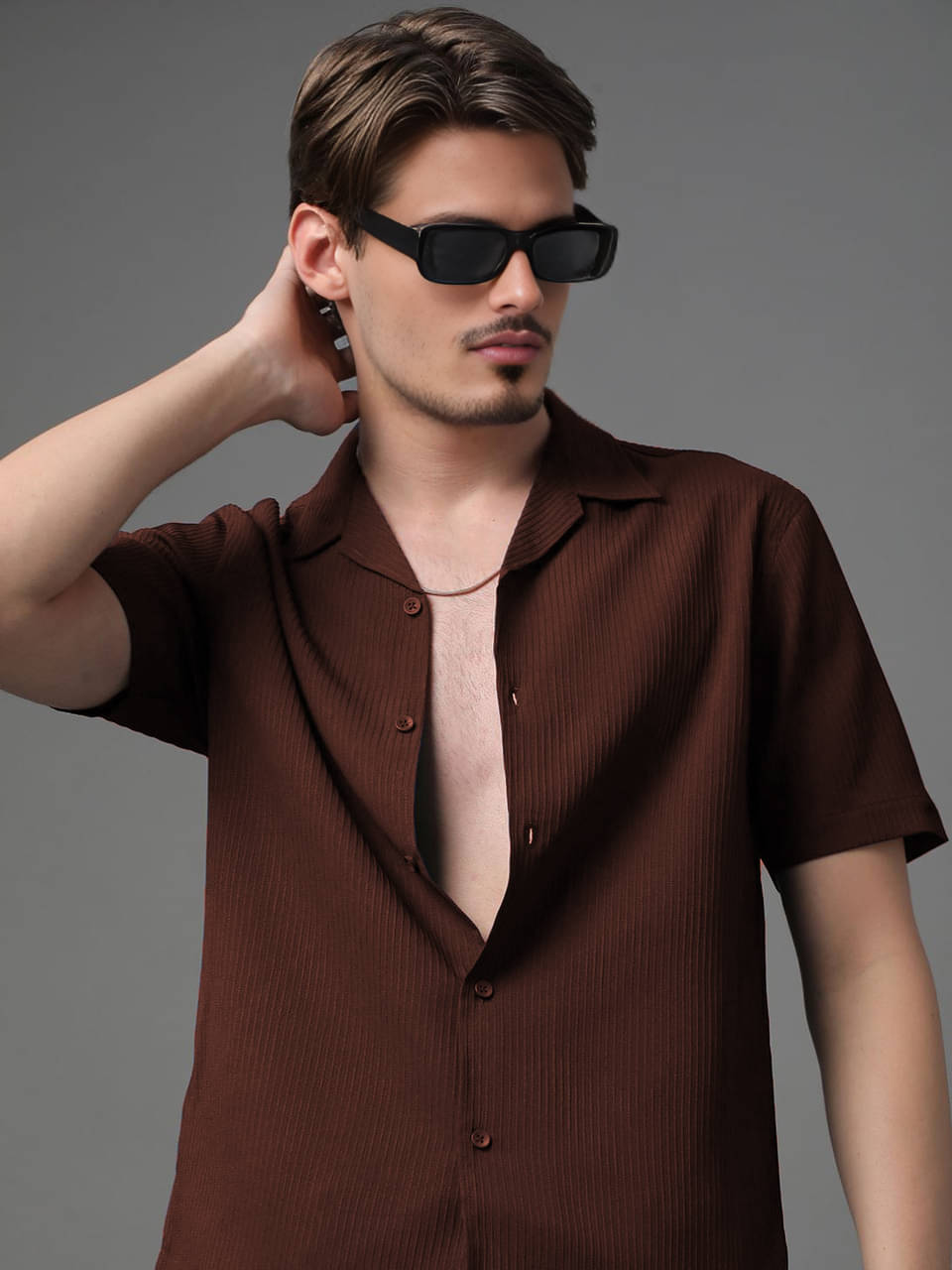 genzy Corduroy Regular Fit Solids Half Sleeves Men's Casual Shirt - Brown ( Pack of 1 ) genzy Corduroy Regular Fit Solids Half Sleeves Men's Casual Shirt - Brown ( Pack of 1 )