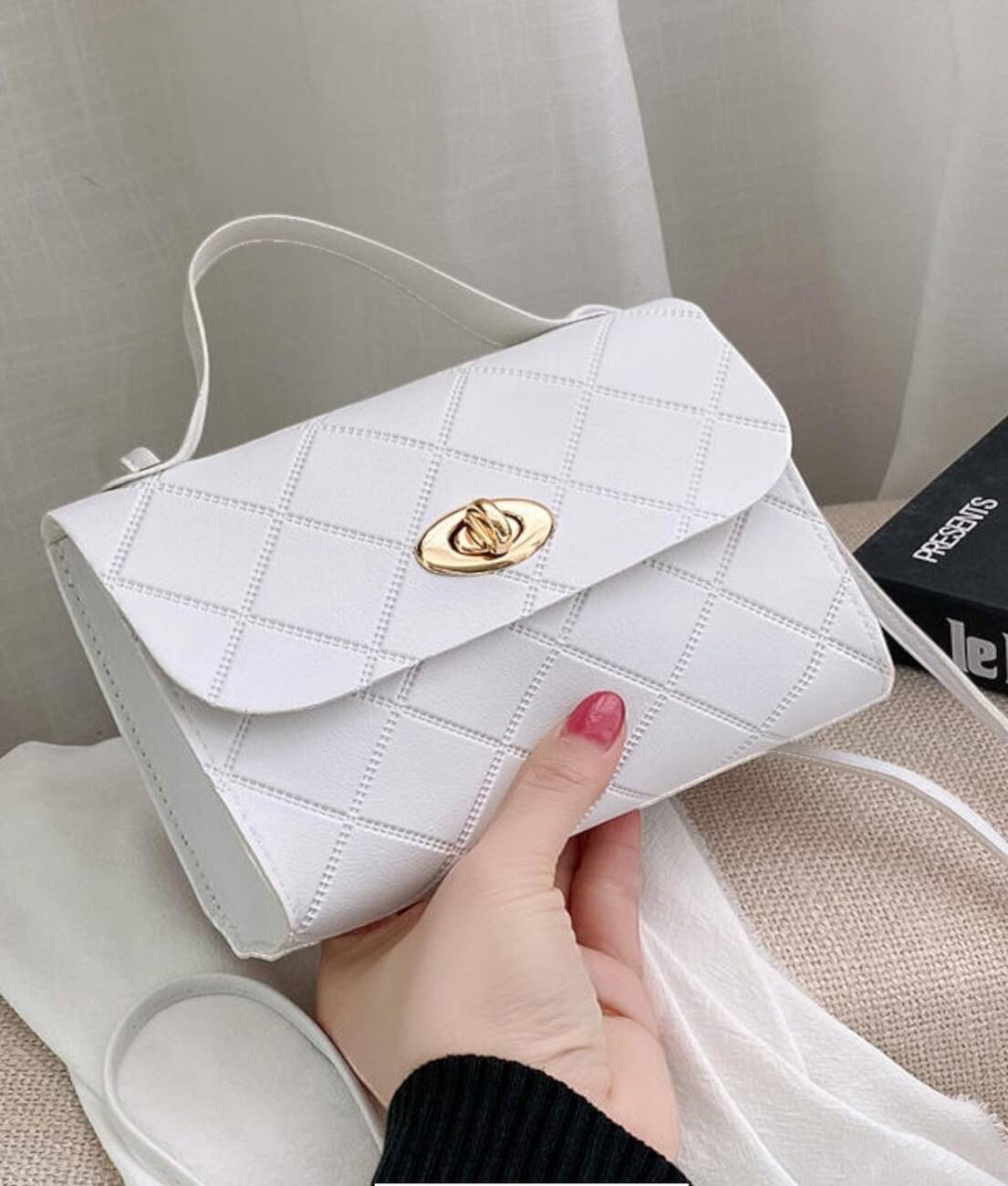     			gufrina Sling Bag PU Set of 1 ( White )