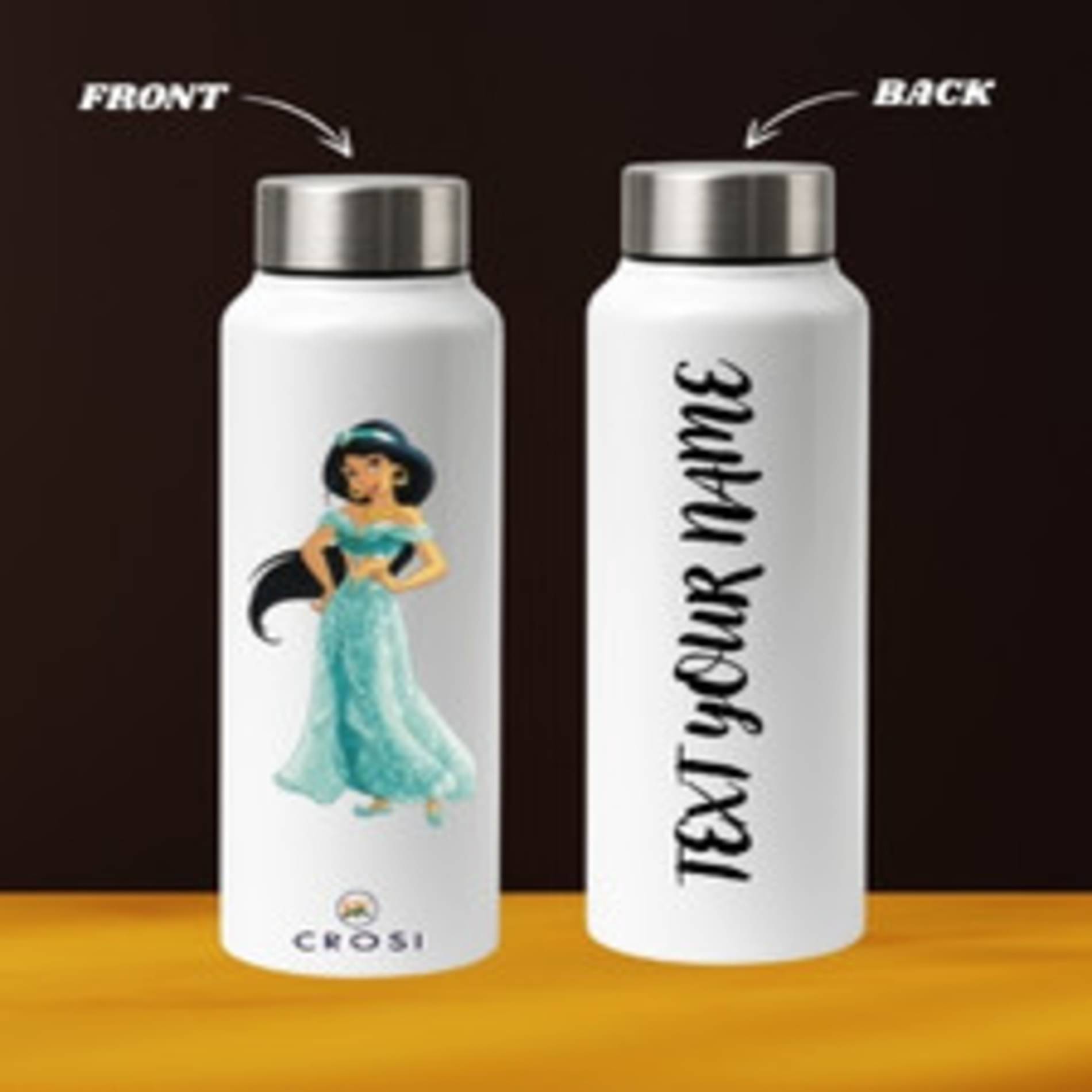     			kk crosi Your Name Written Customized White Steel Sipper Water Bottle 750 mL ( Set of 1 )