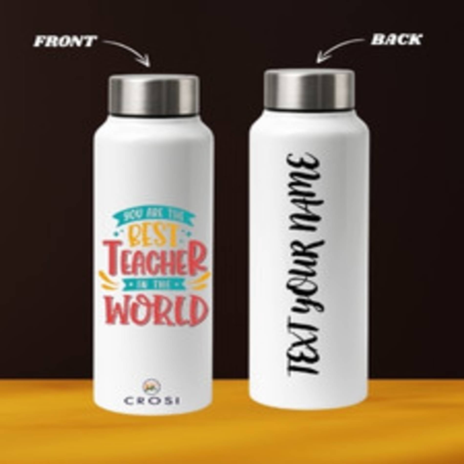 kk crosi Your Name Written Customized White Steel Sipper Water Bottle 750 mL ( Set of 1 ) kk crosi Your Name Written Customized White Steel Sipper Water Bottle 750 mL ( Set of 1 )