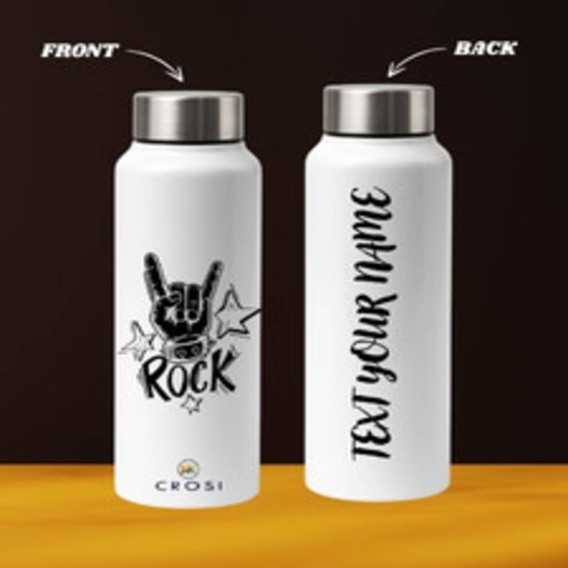 kk crosi Your Name Written Customized White Steel Sipper Water Bottle 750 mL ( Set of 1 ) kk crosi Your Name Written Customized White Steel Sipper Water Bottle 750 mL ( Set of 1 )