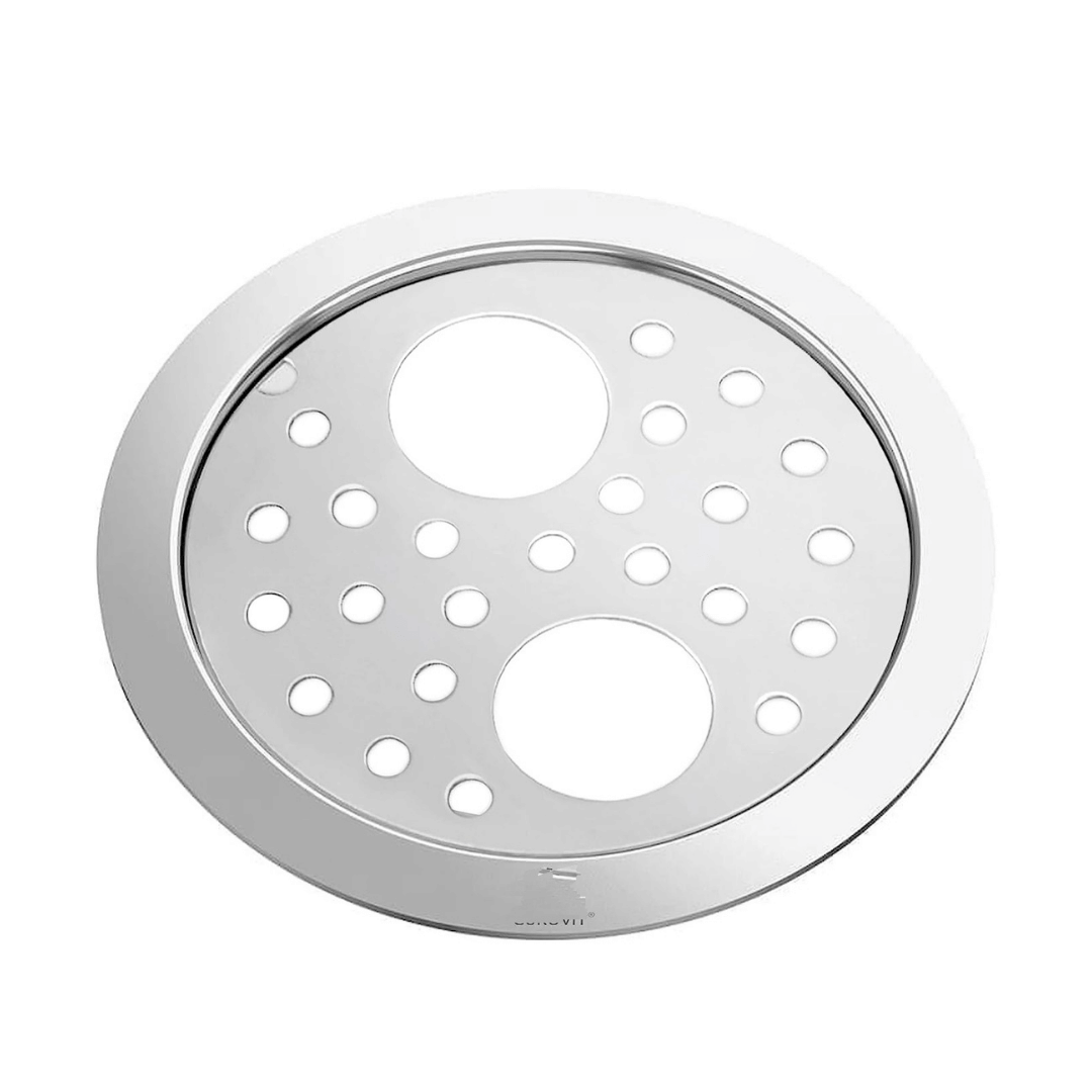 BATHBLISS Stainless Steel 5"Inch Holly Round Double Hole Lock Jali for Bathroom & Kitchen (Pack of 1)