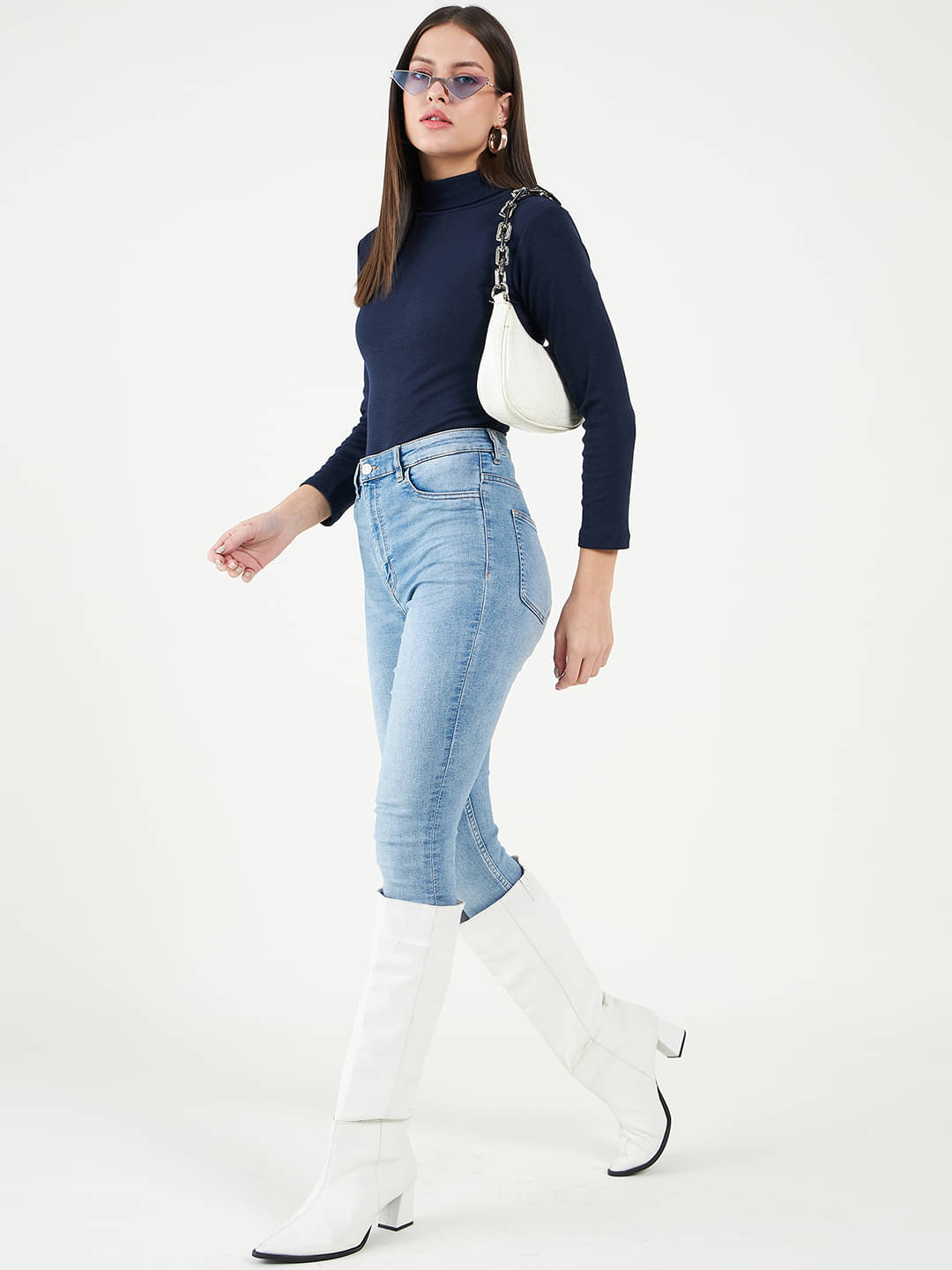     			Bitterlime Women's Cotton Regular Top ( Navy Blue )