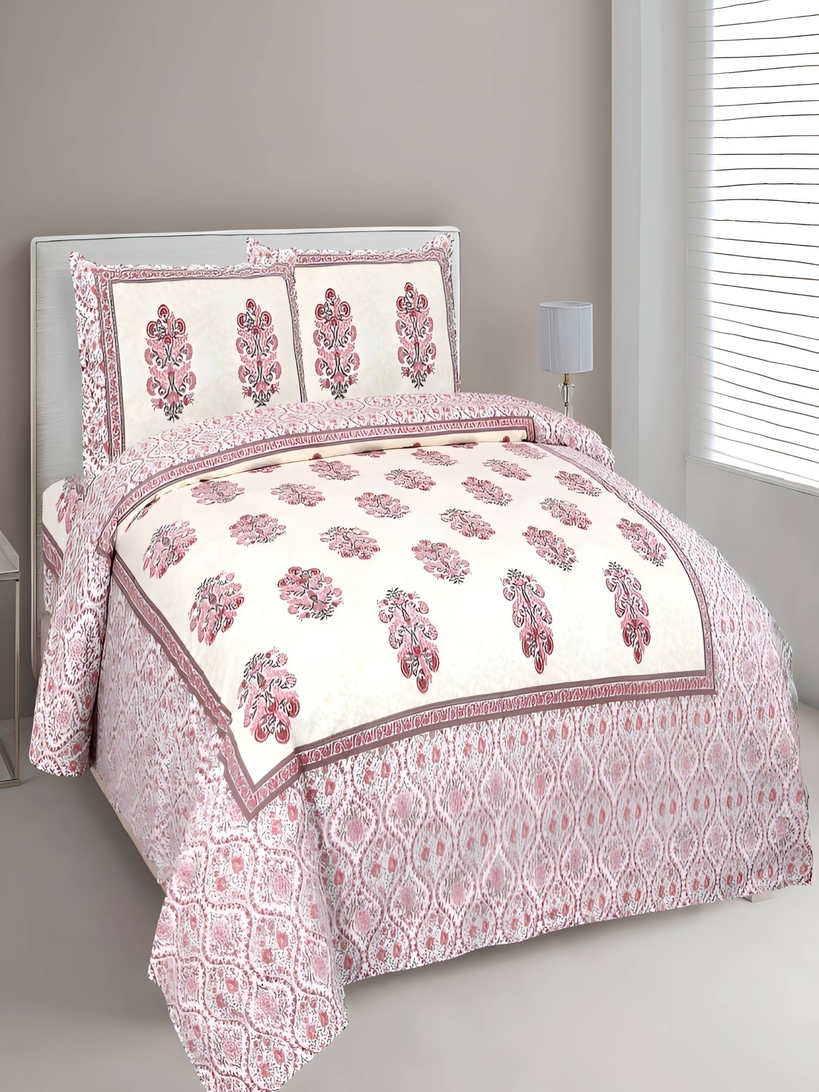     			Bombay Spreads Cotton 1 Double King Bedsheet with 2 Pillow Covers ( Pink )