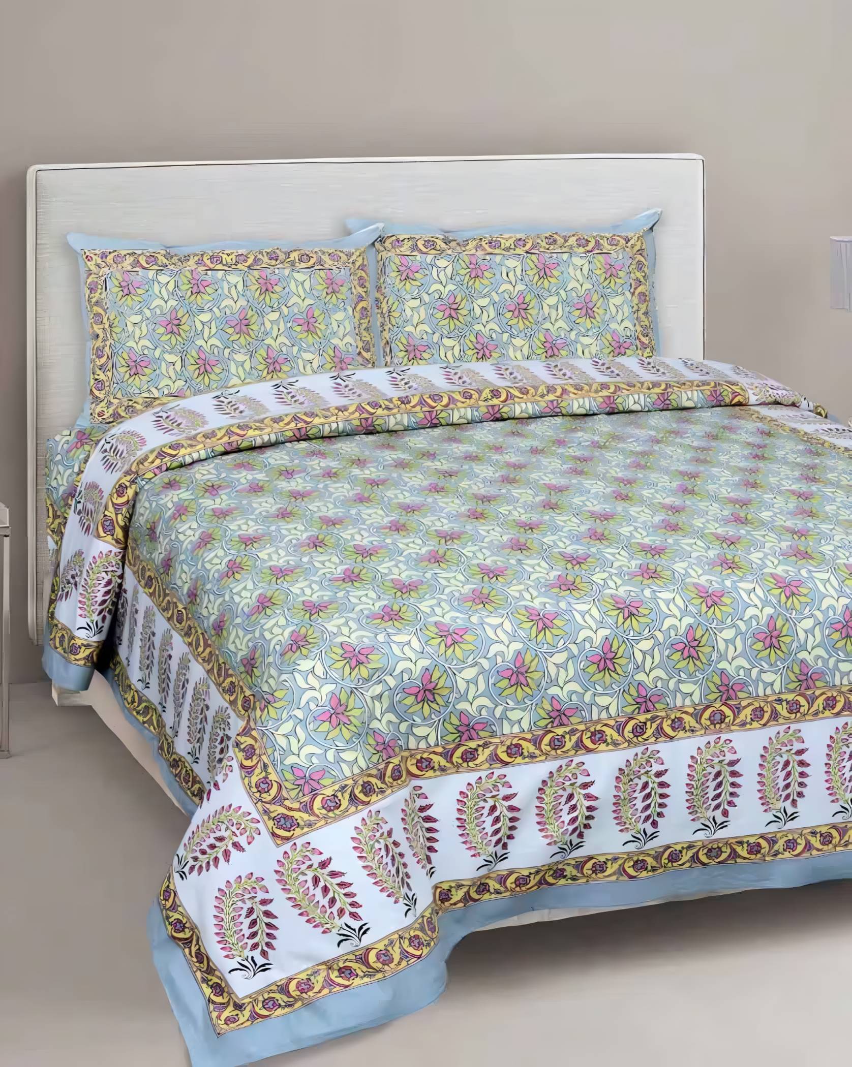     			Bombay Spreads Cotton 1 Double King Bedsheet with 2 Pillow Covers ( Grey )