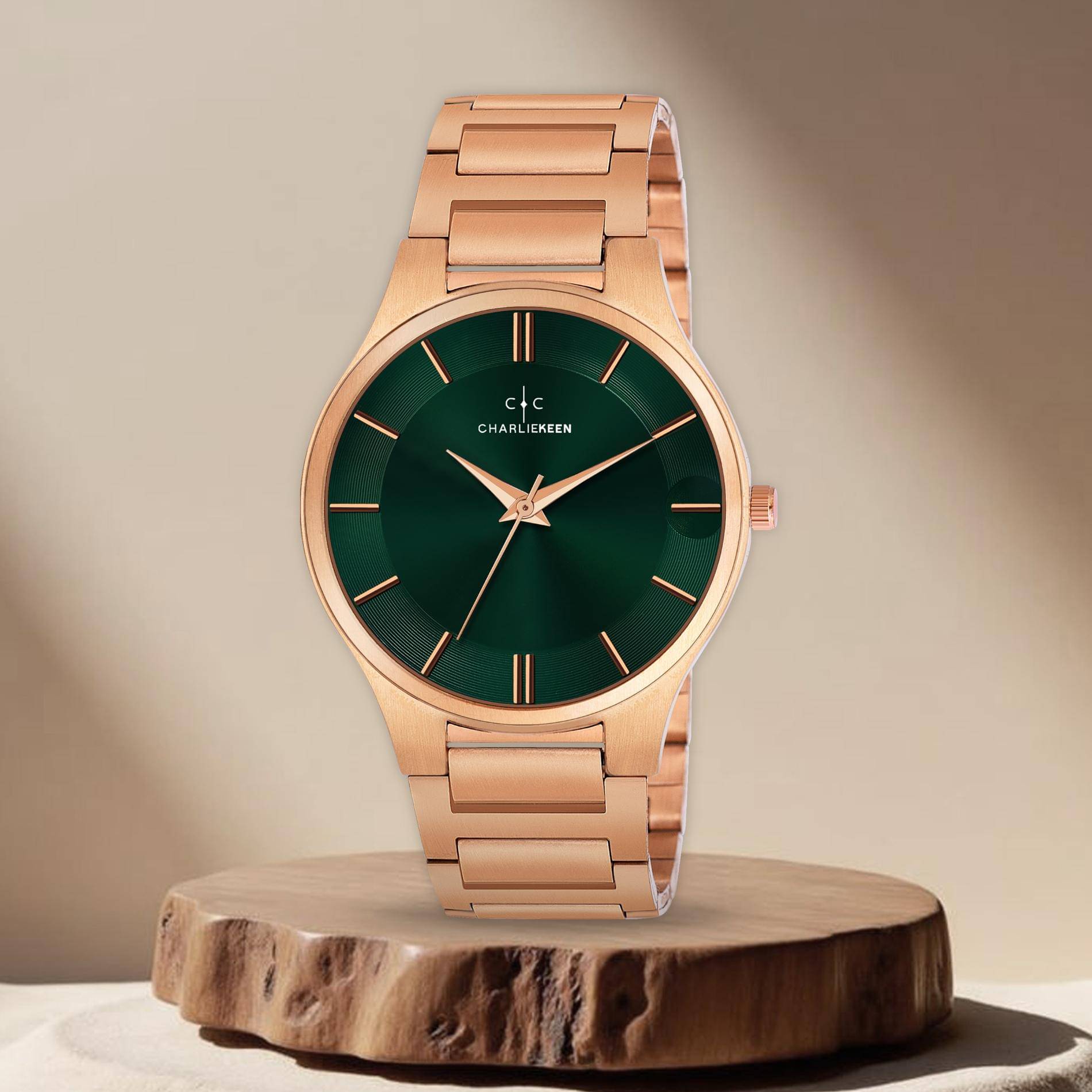     			CHARLIEKEEN Rose Gold Metal Analog Men's Watch
