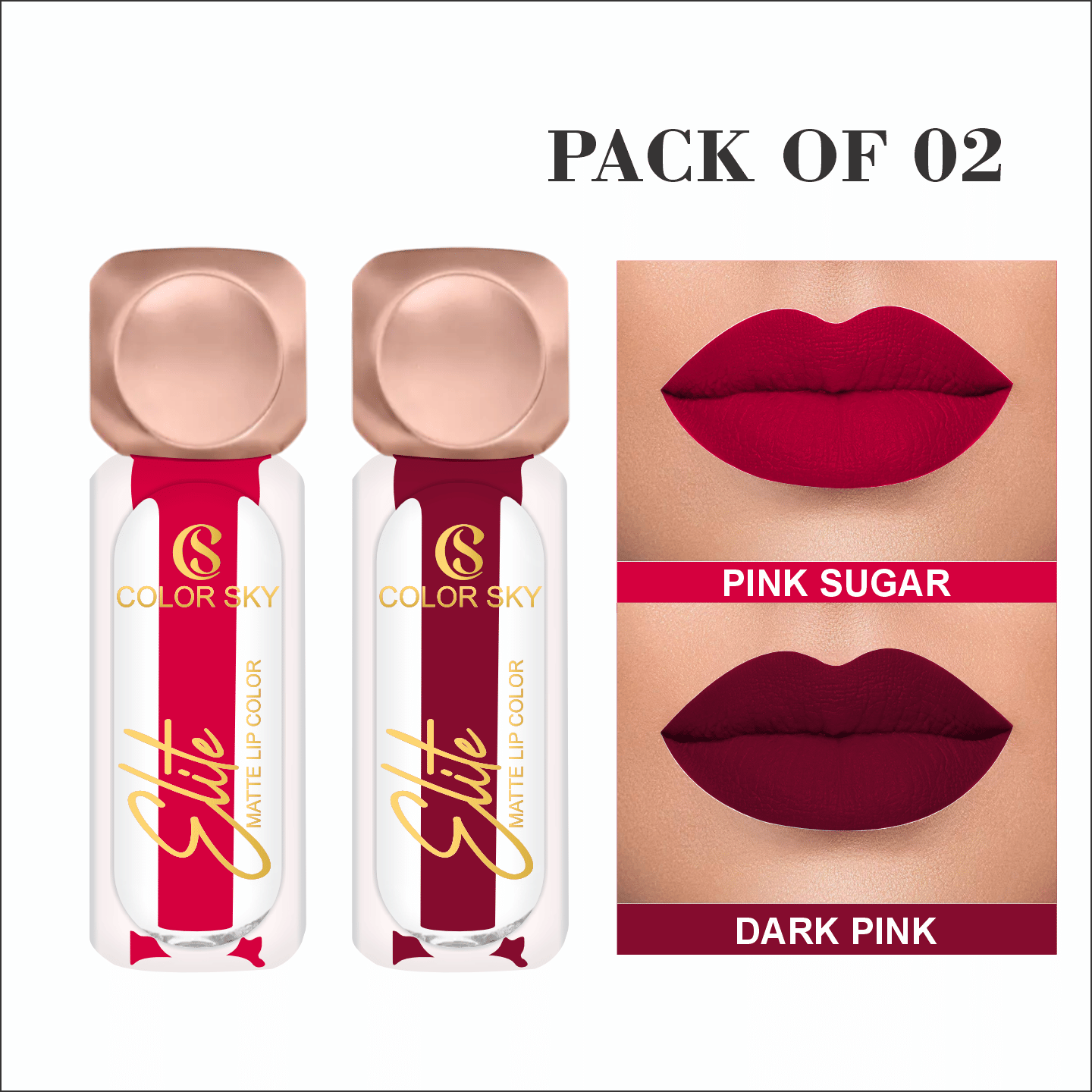 Color Sky Pink Matte Long Lasting Liquid Lipstick ( Pack of 2 ) Color Sky Pink Matte Long Lasting Liquid Lipstick ( Pack of 2 )